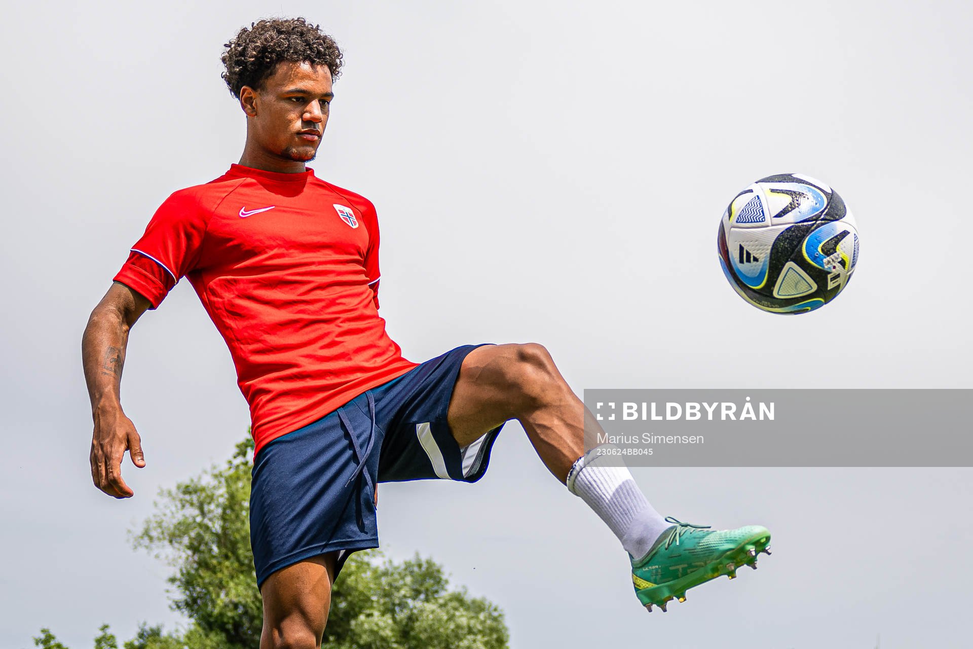 Oscar Bobb of the Norwegian under-21 national football team