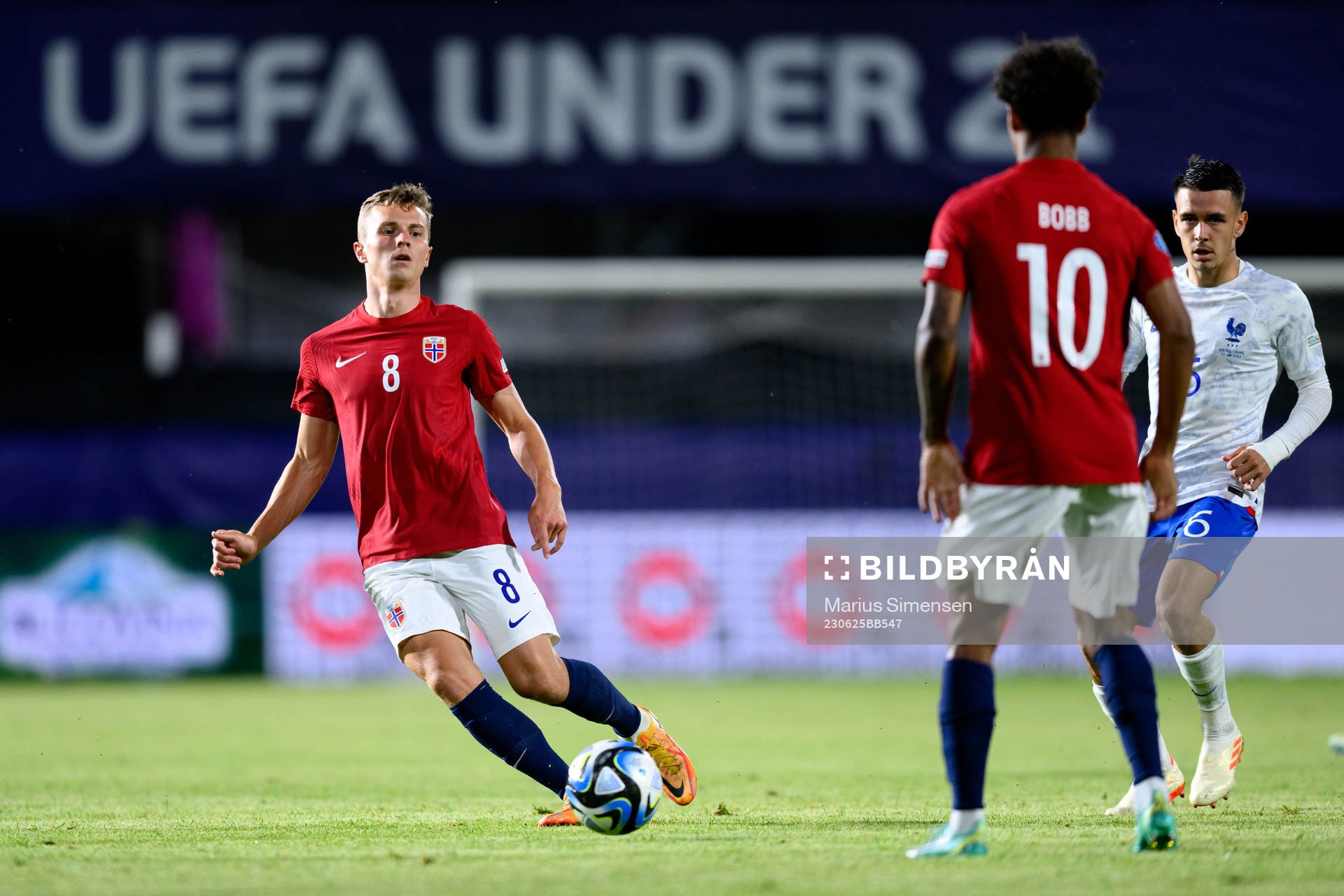 Johan Hove of Norway during the UEFA European Under-21 Championship group stage football match between France and Norway on June 25, 2023 in Cluj-Napoca.