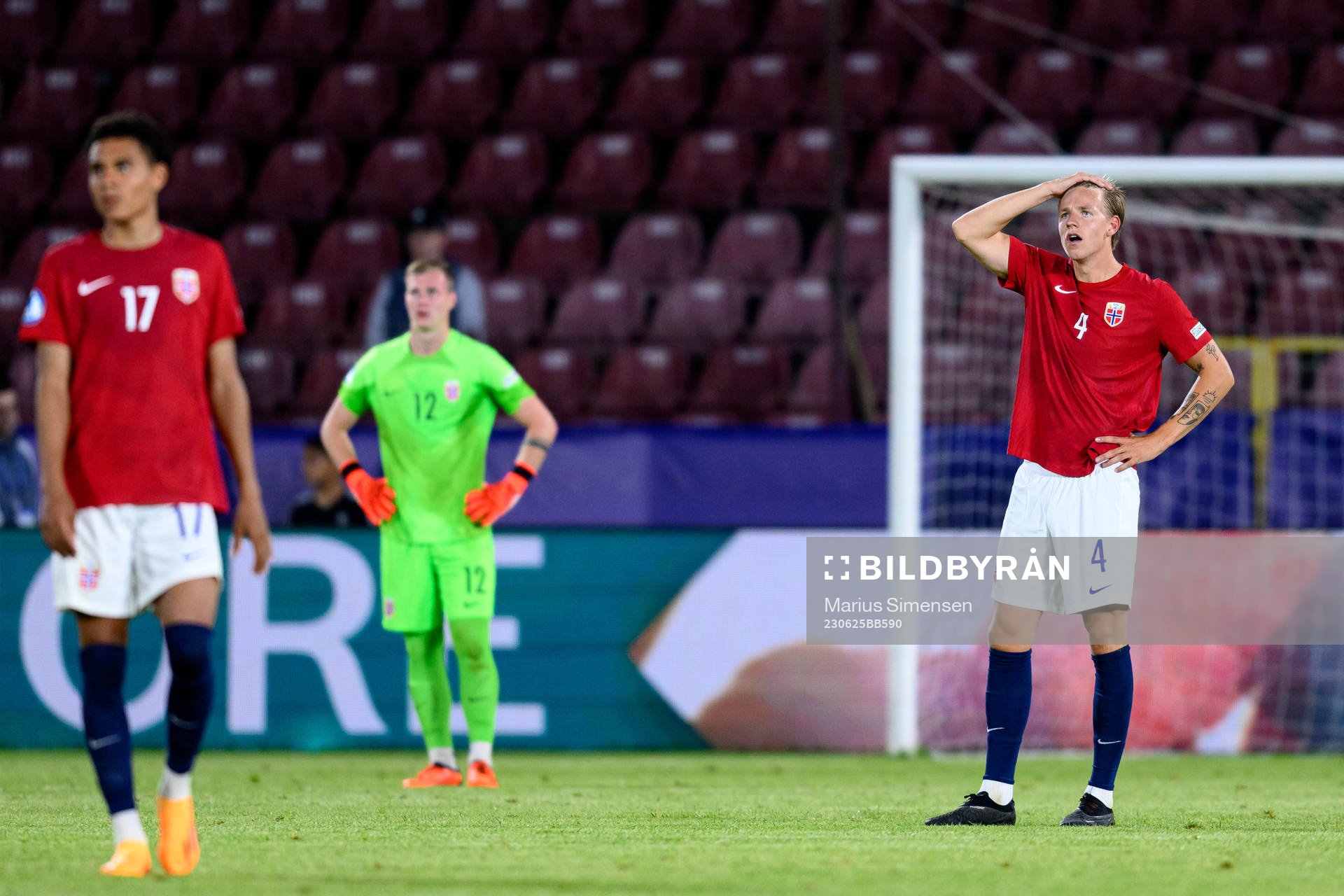 Jesper Norman Daland of Norway looks dejected