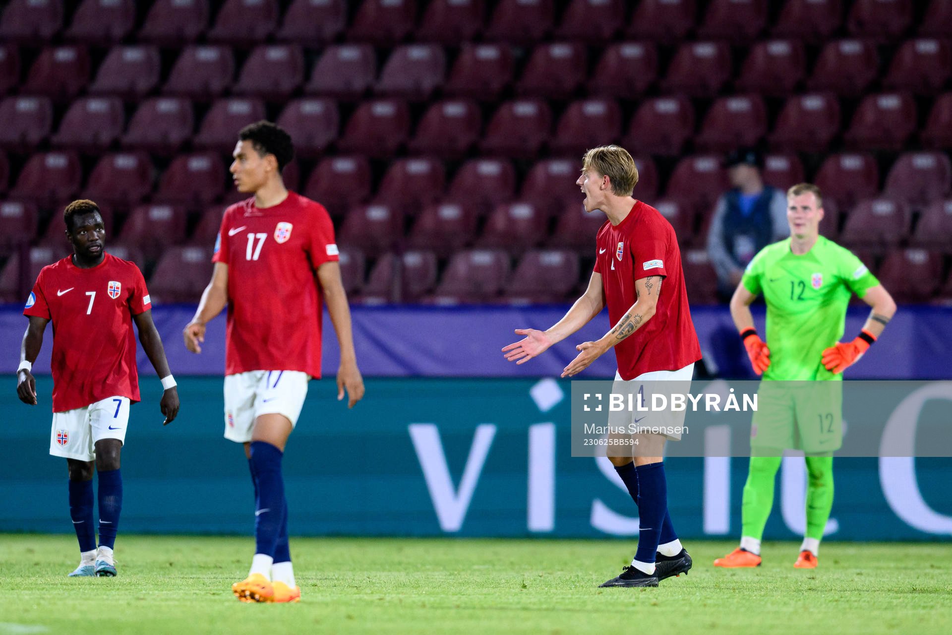 Jesper Norman Daland of Norway reacts