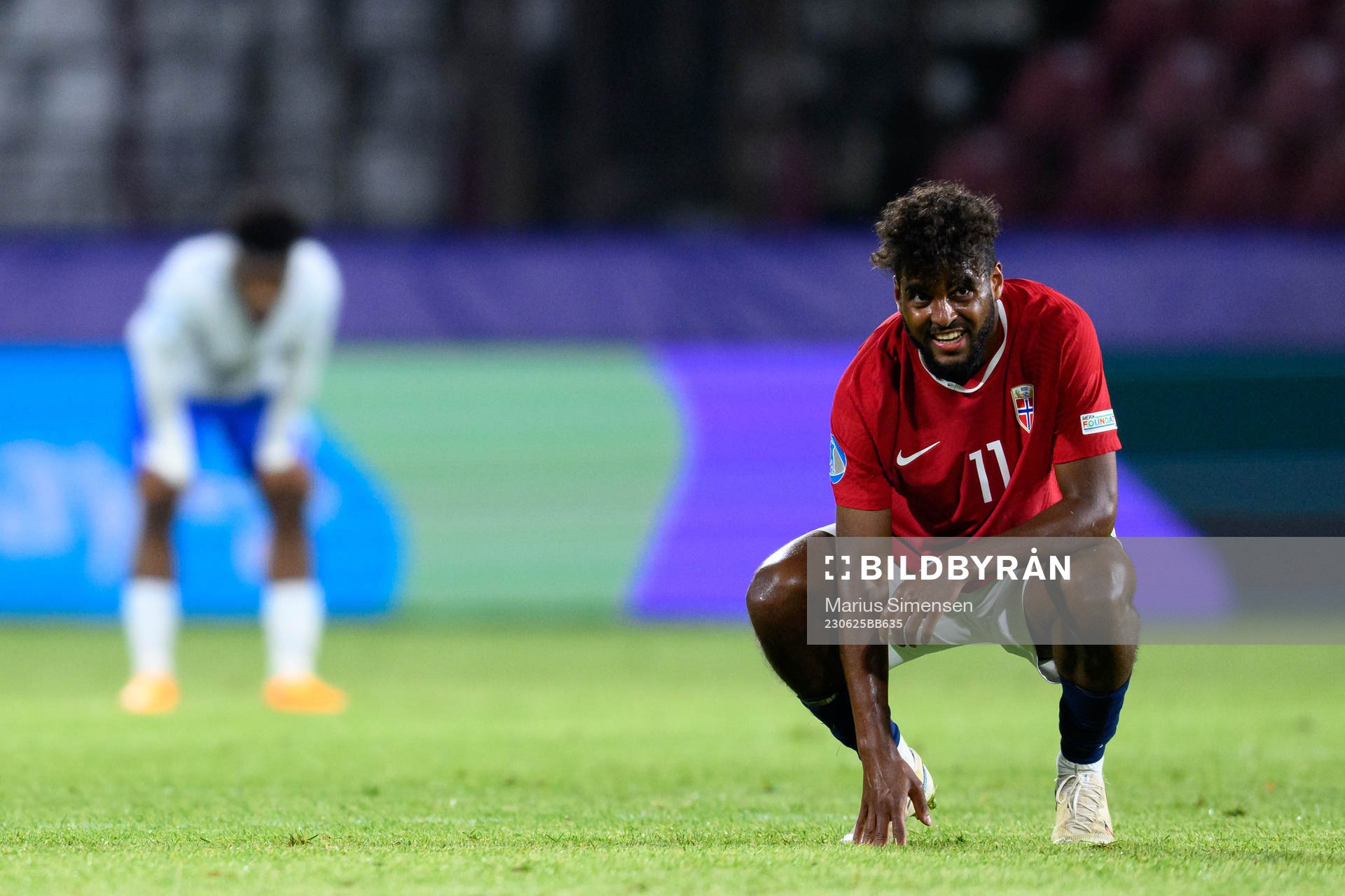 Emil Konradsen Ceide of Norway looks dejected