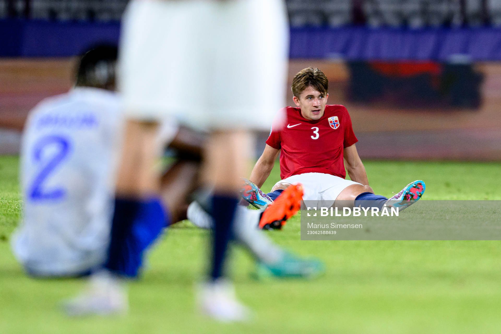 Henrik Heggheim of Norway looks dejected