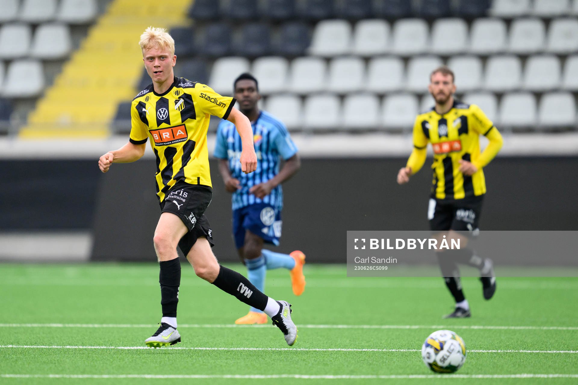 Häckens Isak Brusberg under träningsmatchen i fotboll mellan Häcken och Djurgården den 26 juni 2023 i Göteborg. 