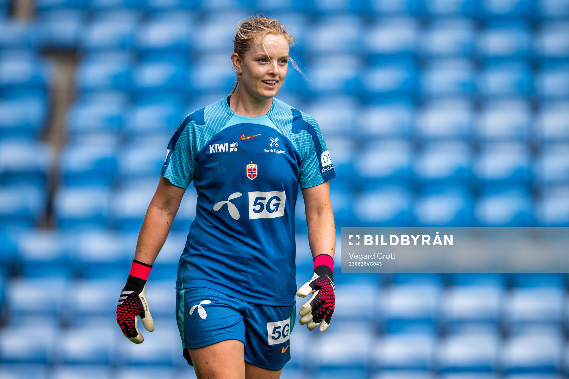 Goalkeeper Guro Pettersen of the Norwegian women's national