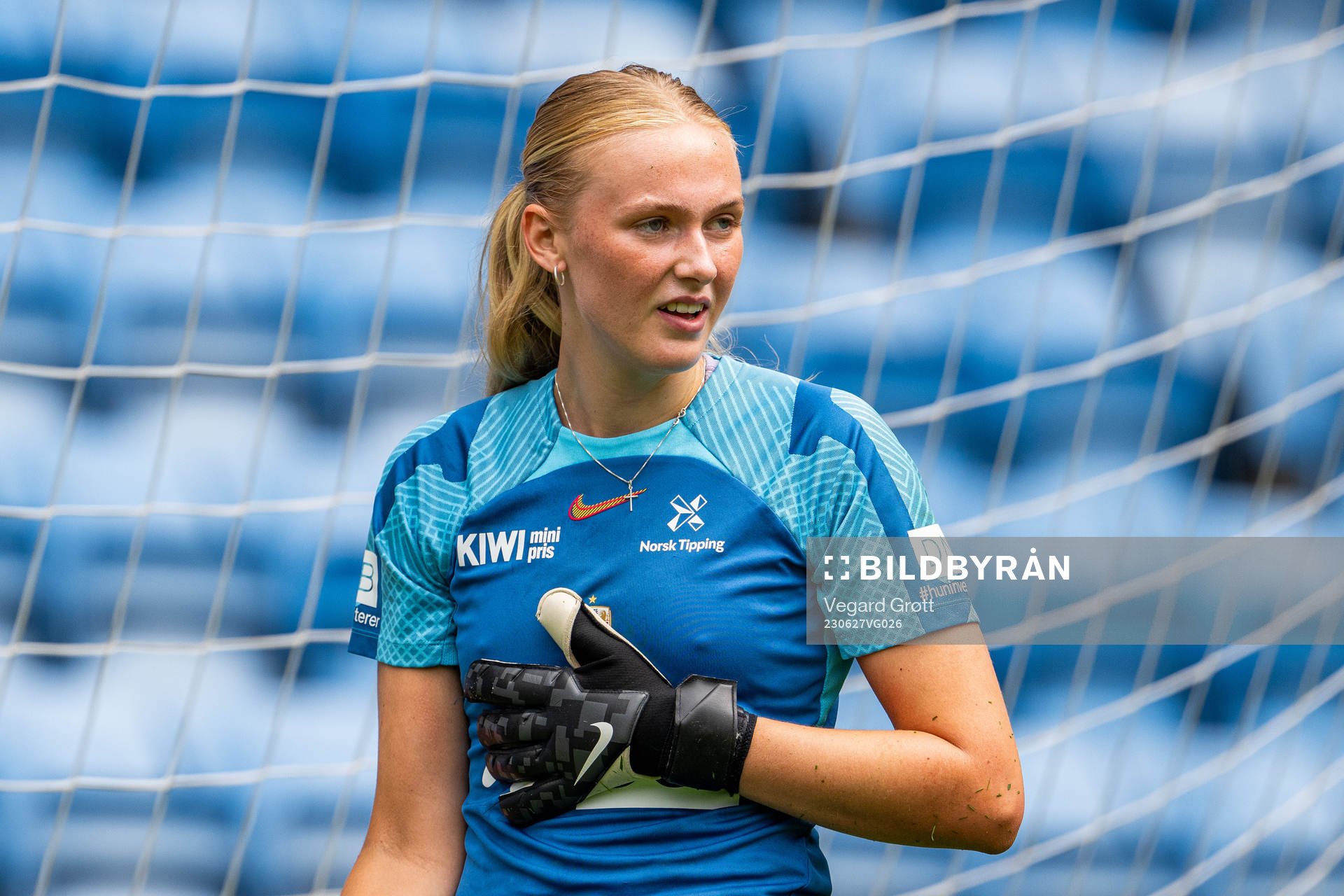 Goalkeeper Selma Panengstuen of the Norwegian women's