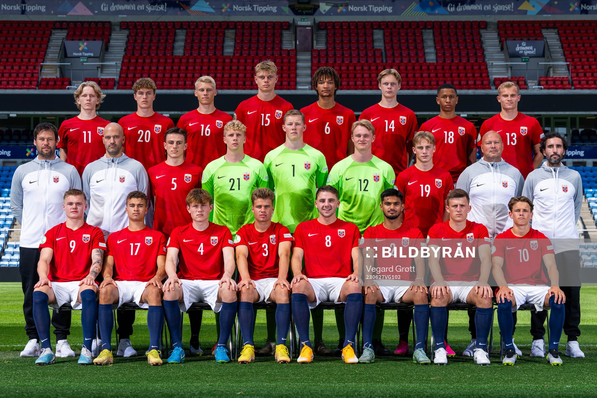 Players and staff of the Norwegian U19 national football