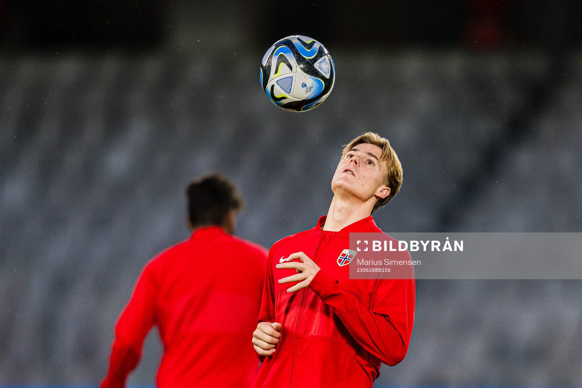 Tobias Christensen of Norway warms up