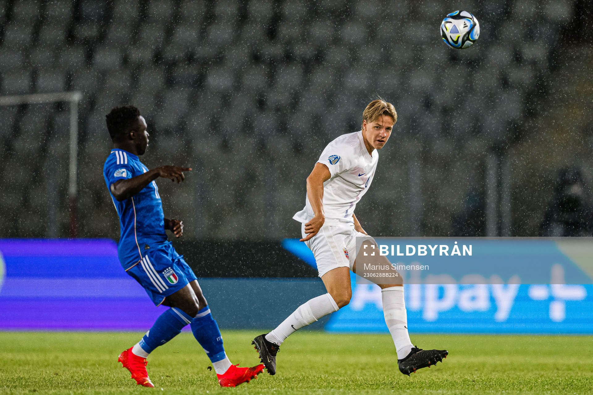 Jesper Norman Daland of Norway during the UEFA European Under-21 Championship group stage football match between Italy and Norway on June 28, 2023 in Cluj-Napoca.