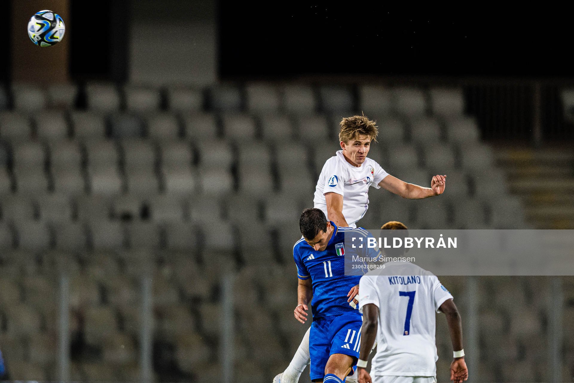 Pietro Pellegri of Italy and Henrik Heggheim of Norway