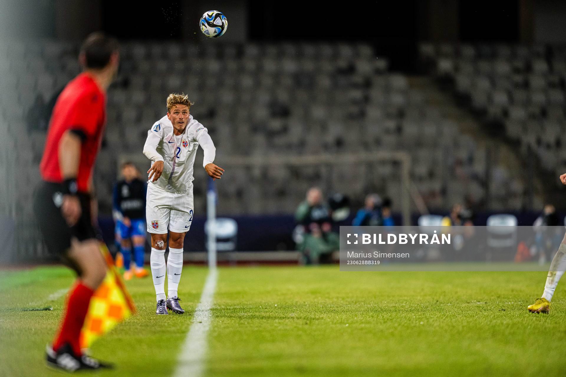 Sebastian Sebulonsen of Norway during the UEFA European Under-21 Championship group stage football match between Italy and Norway on June 28, 2023 in Cluj-Napoca.