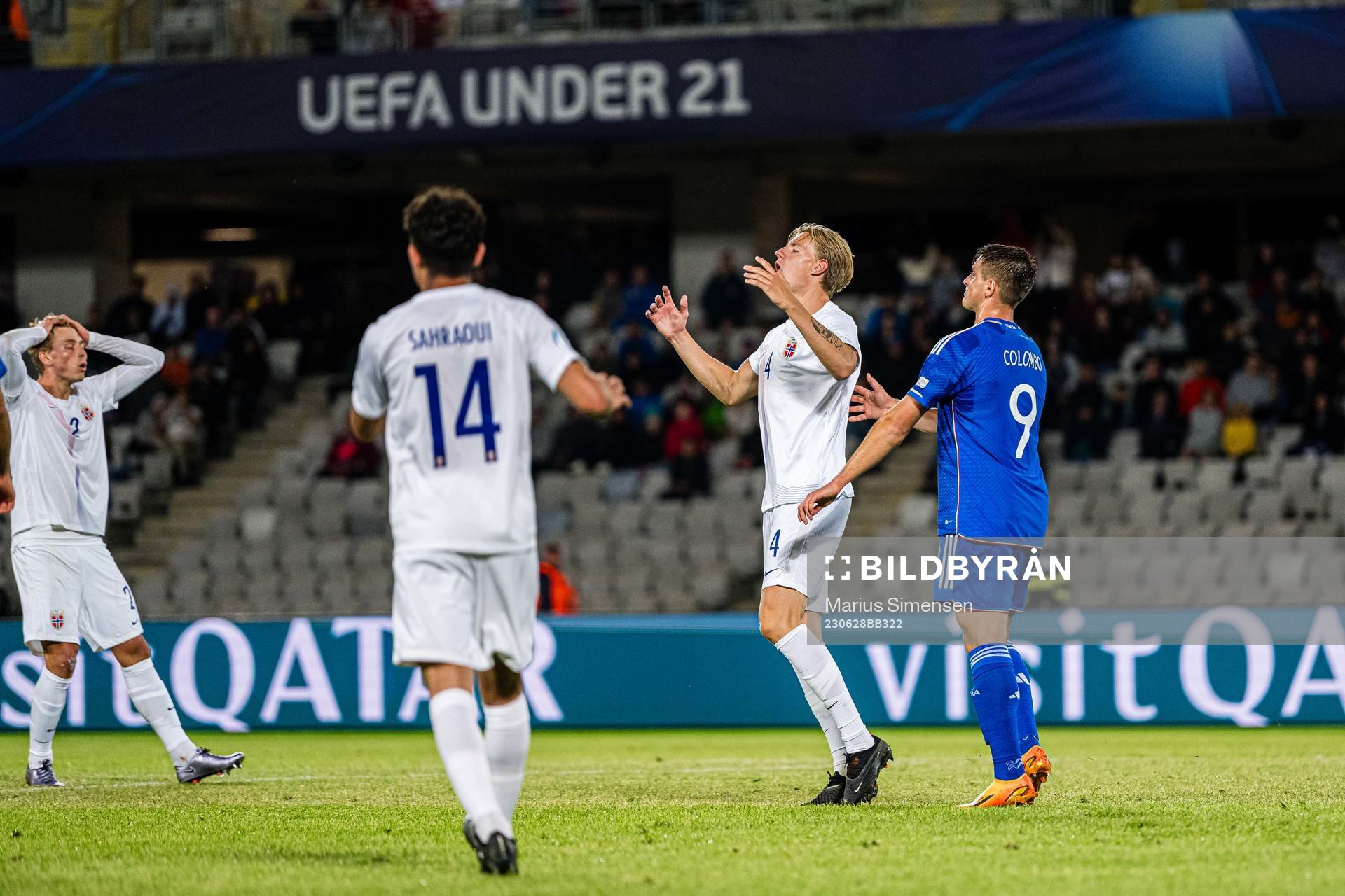 Jesper Norman Daland of Norway reacts