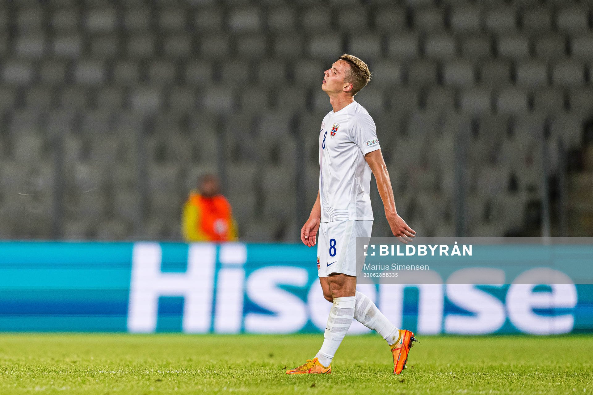 Johan Hove of Norway looks dejected
