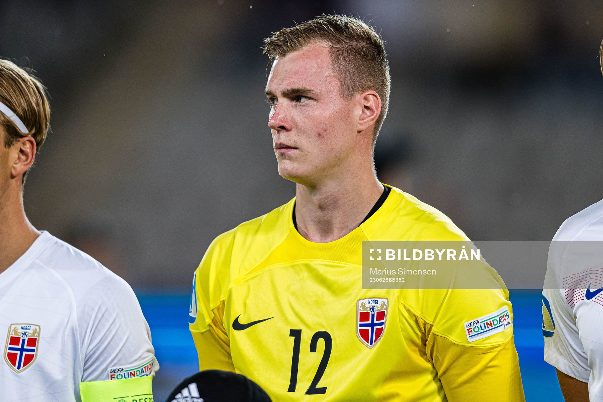 Kristoffer Klaesson of Norway ahead of the UEFA European Under-21 Championship group stage football match between Italy and Norway on June 28, 2023 in Cluj-Napoca.