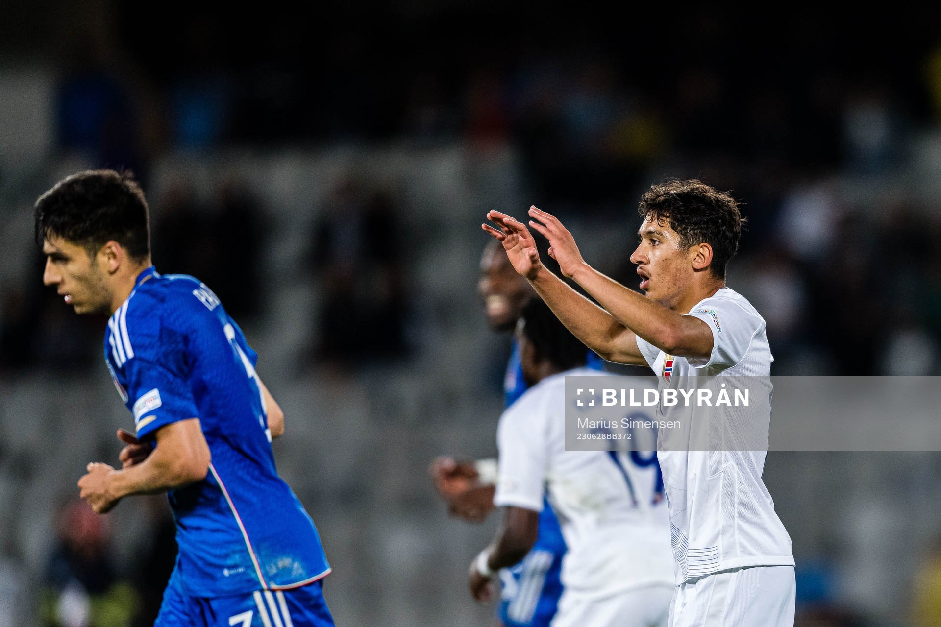 Osame Sahraoui of Norway reacts