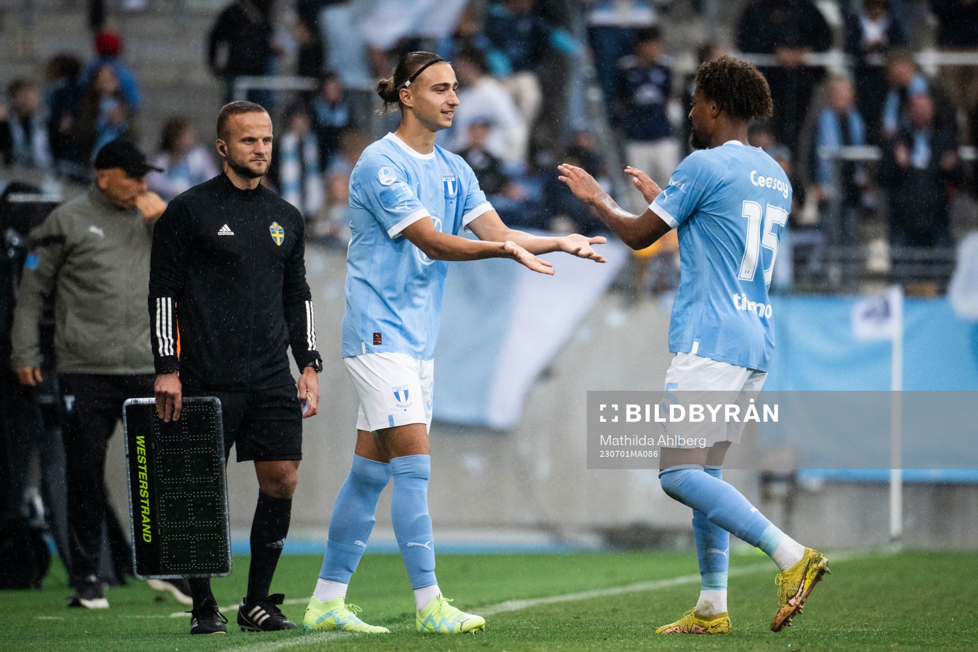 Malmö FFs Elison Makolli and Joseph Ceesay