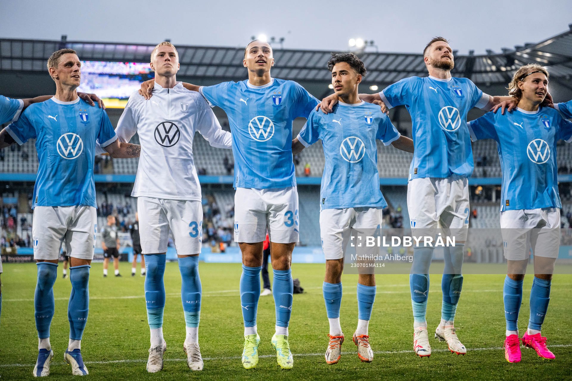 Malmö FFs Søren Rieks, Daniel Gudjohnsen, Elison Makolli,