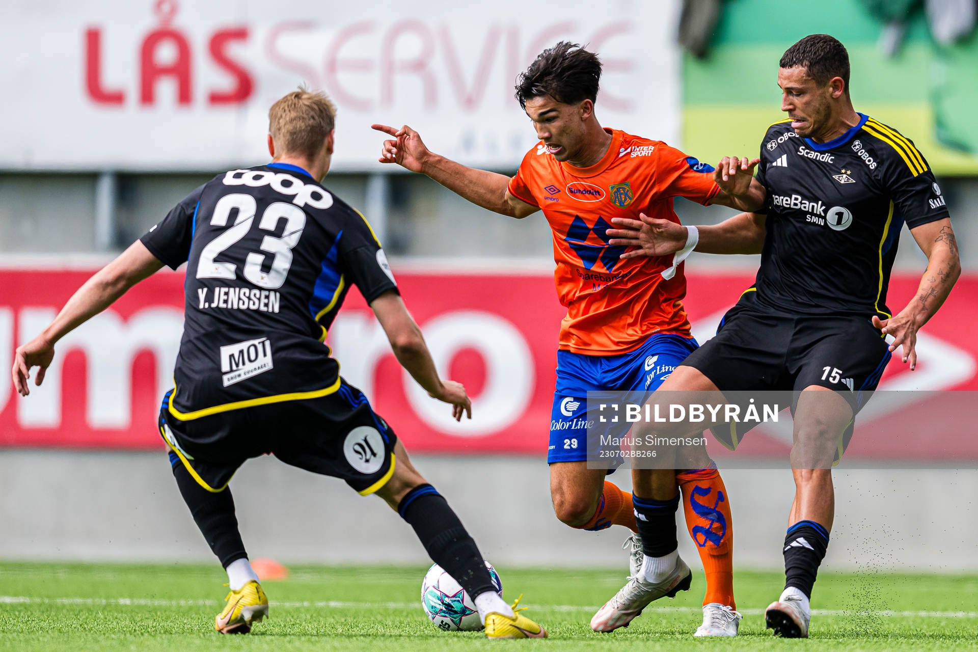 Bjørn Martin Kristensen of Aalesund and Samual Rogers of