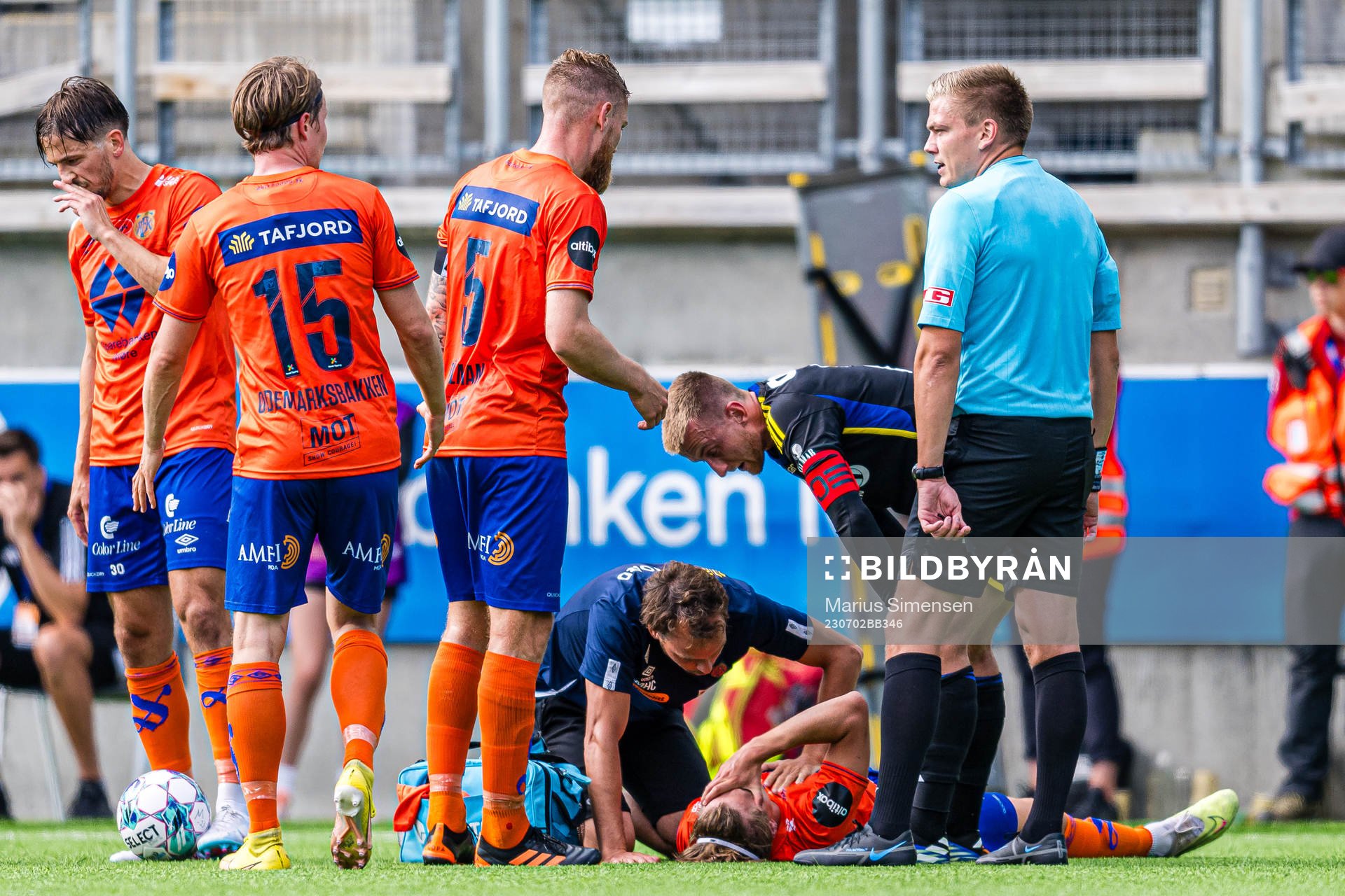 Markus Karlsbakk of Aalesund in pain