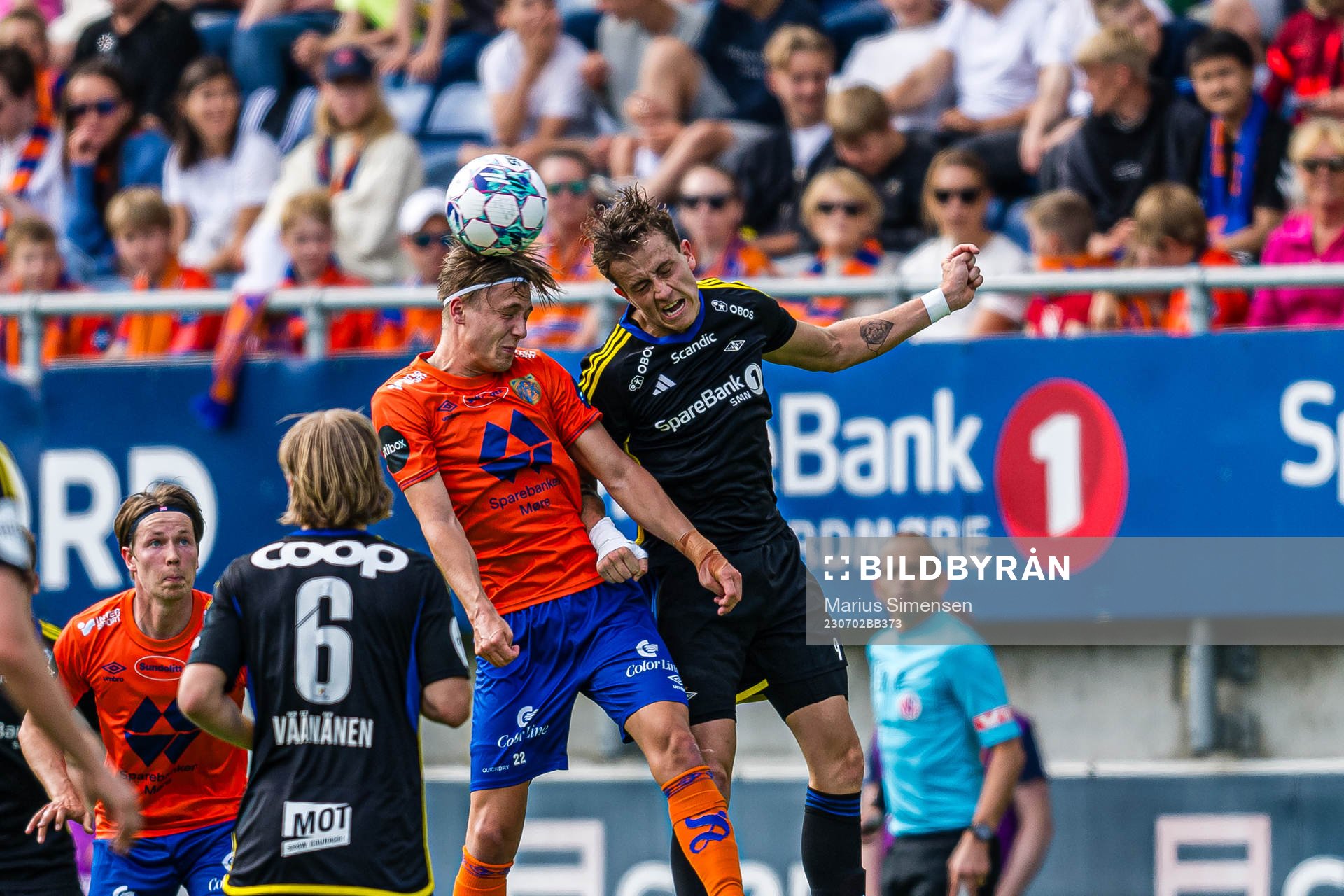 Markus Karlsbakk of Aalesund and Ole Sæter of Rosenborg