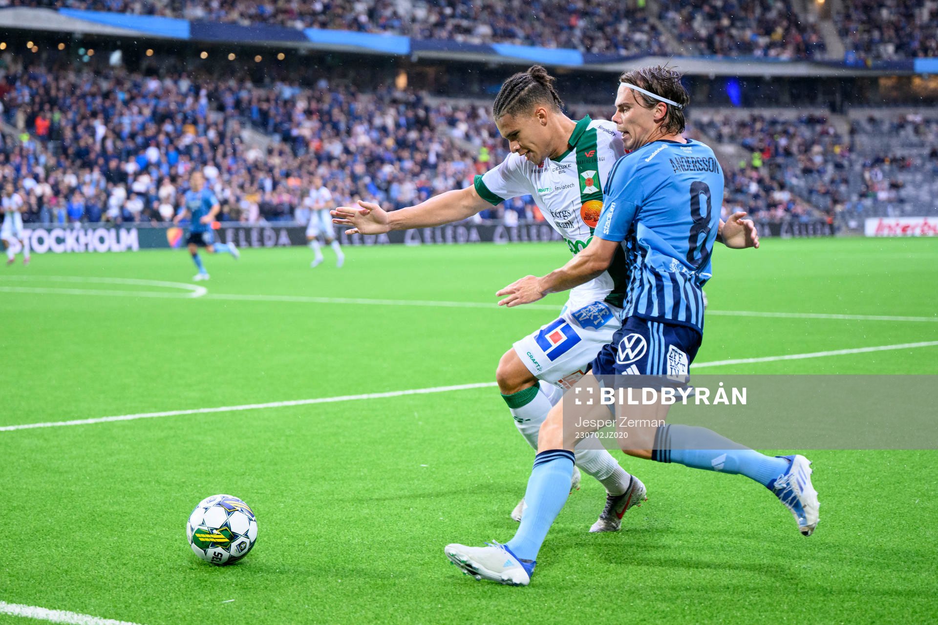 Varbergs Maxime Anne Marie Sainte och Djurgårdens Elias