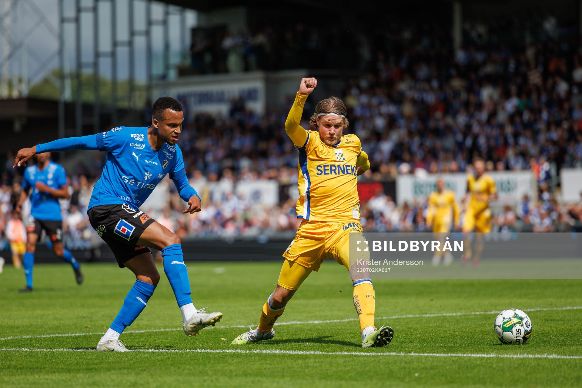 Halmstads Marcus Olsson och IFK Göteborgs Gustaf Norlin
