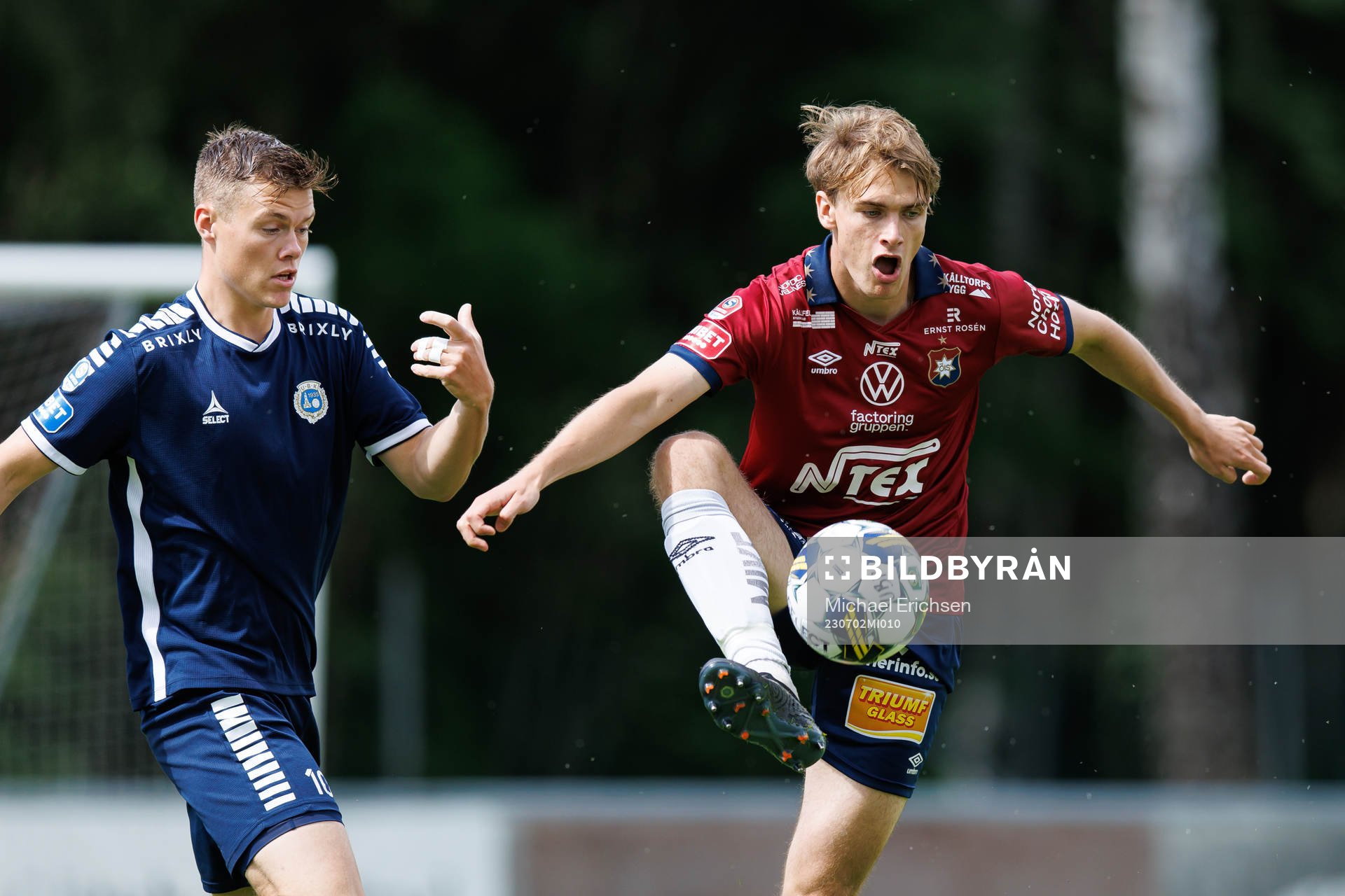 Utsiktens Albin Skoglund och Örgrytes Christoffer Styffe