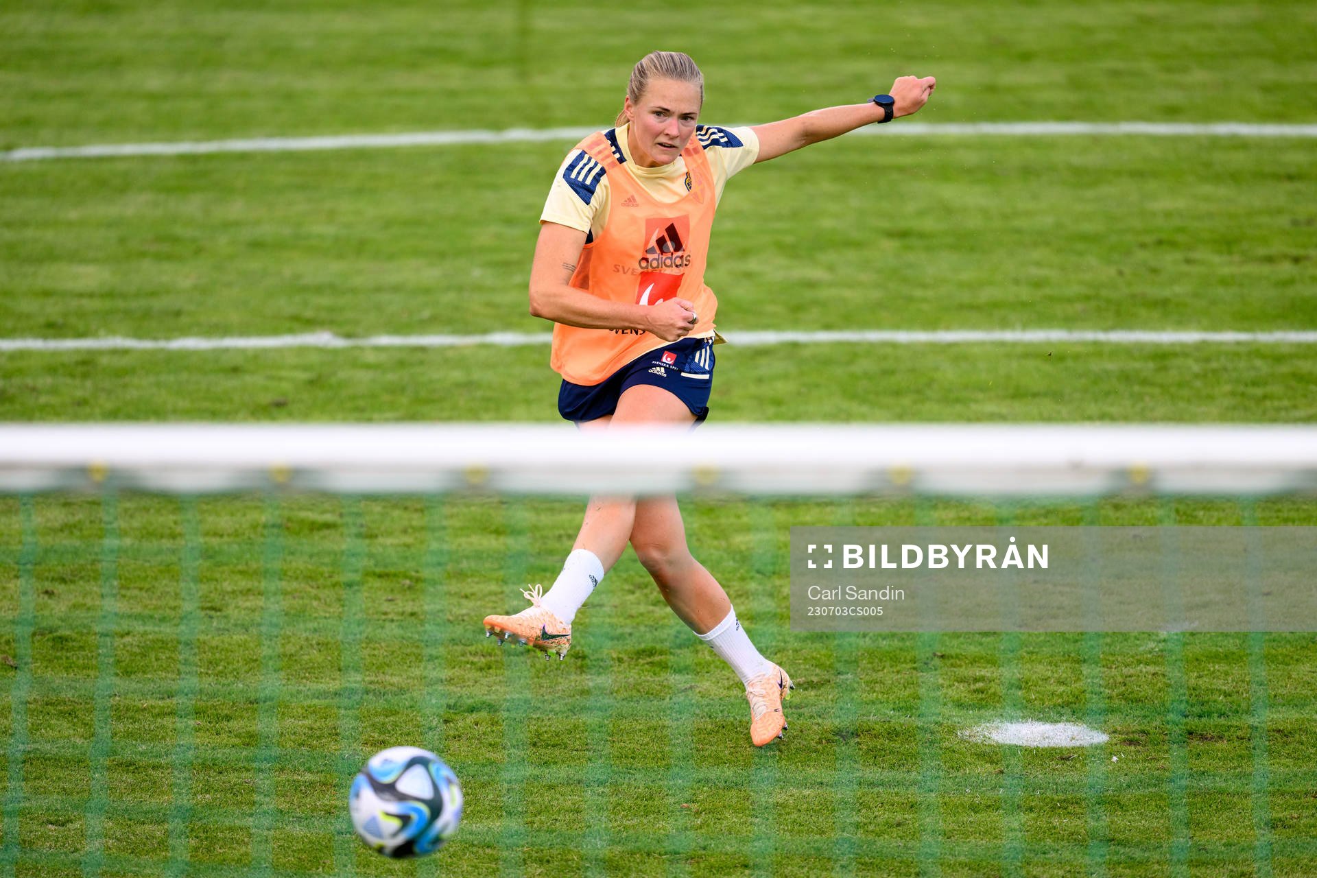 Magdalena Eriksson at a training session with the Swedish