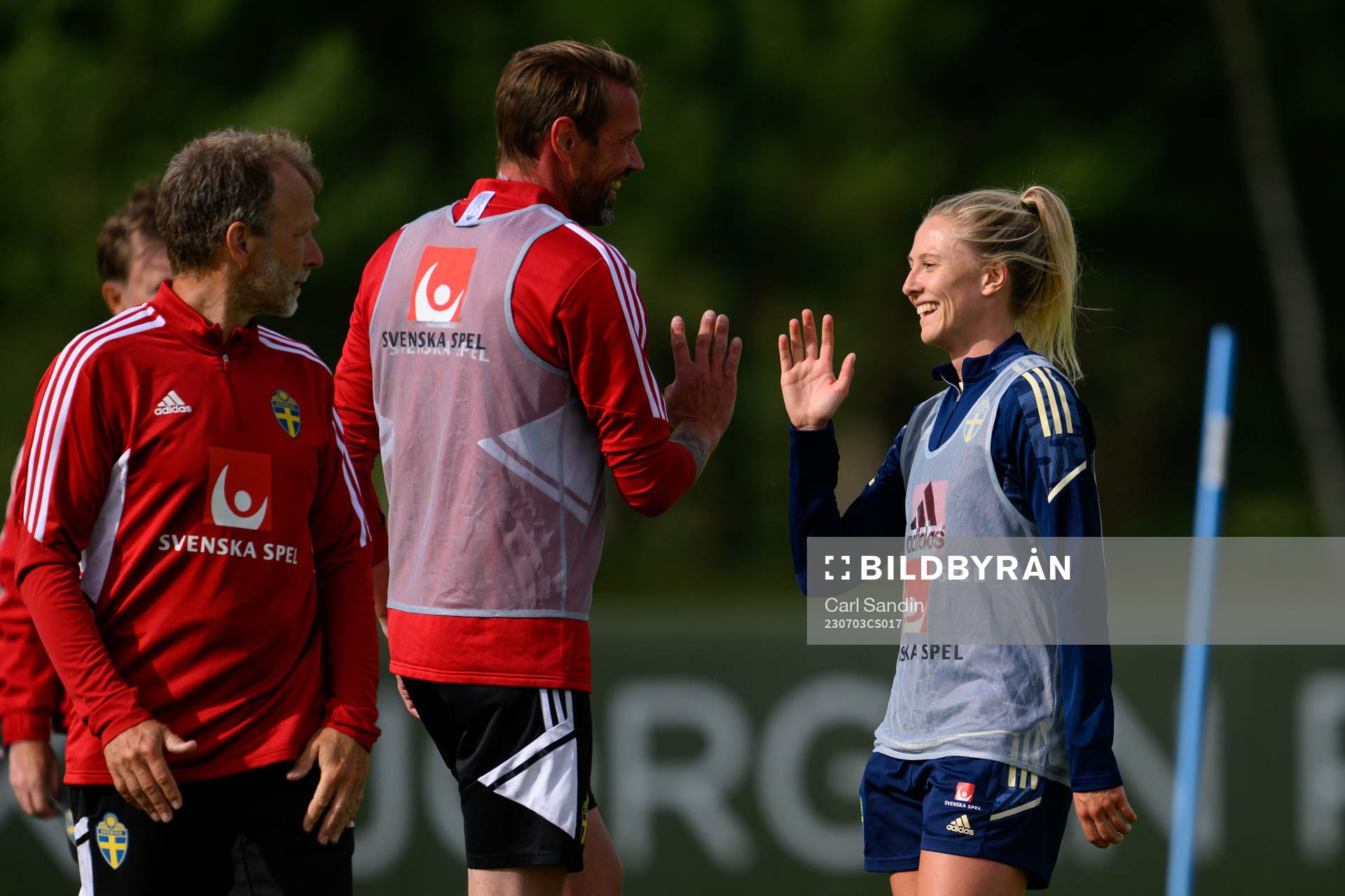 Rebecka Blomqvist at a training session with the Swedish