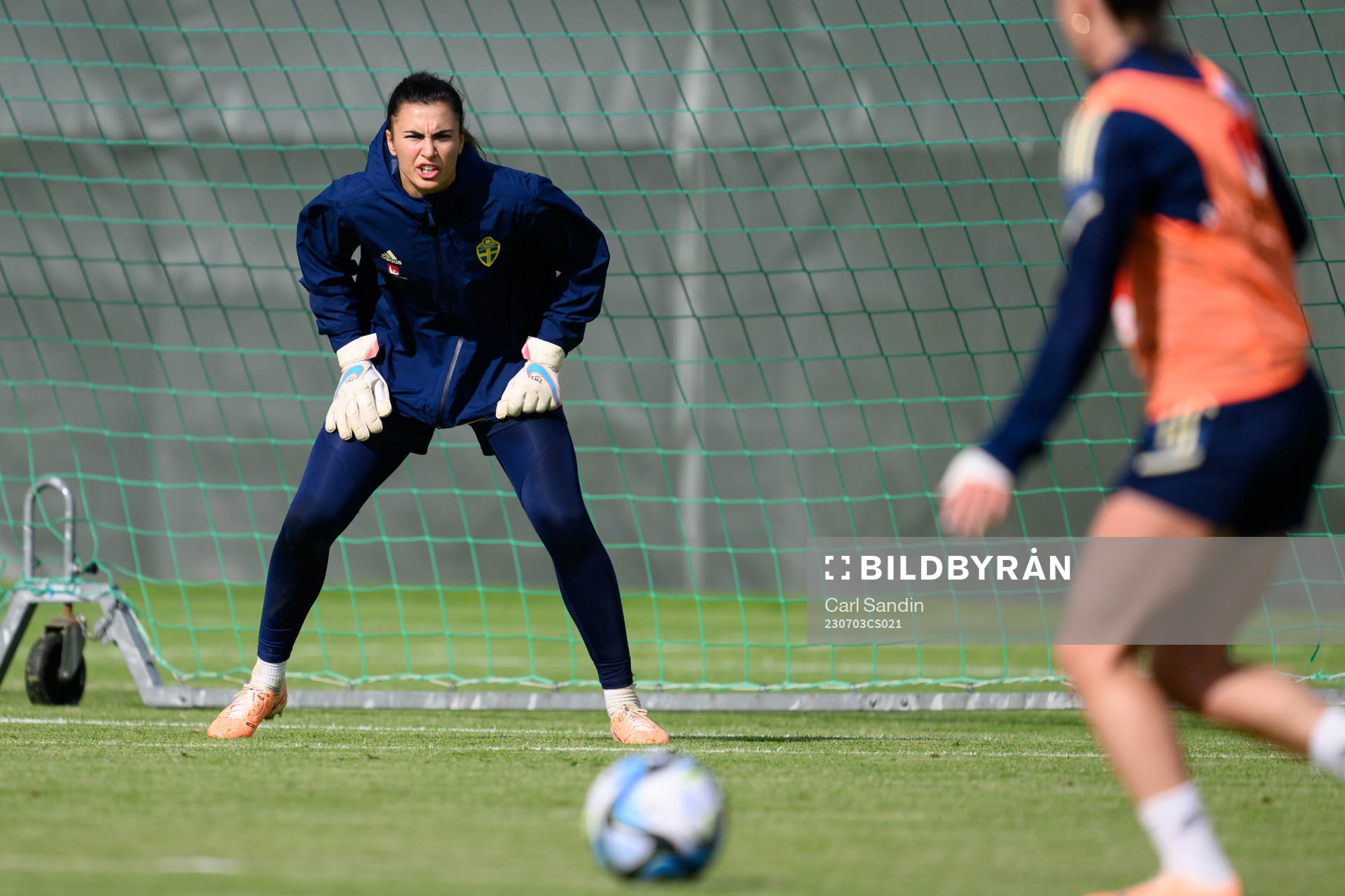 Goalkeeper Zećira Musovic at a training session with the