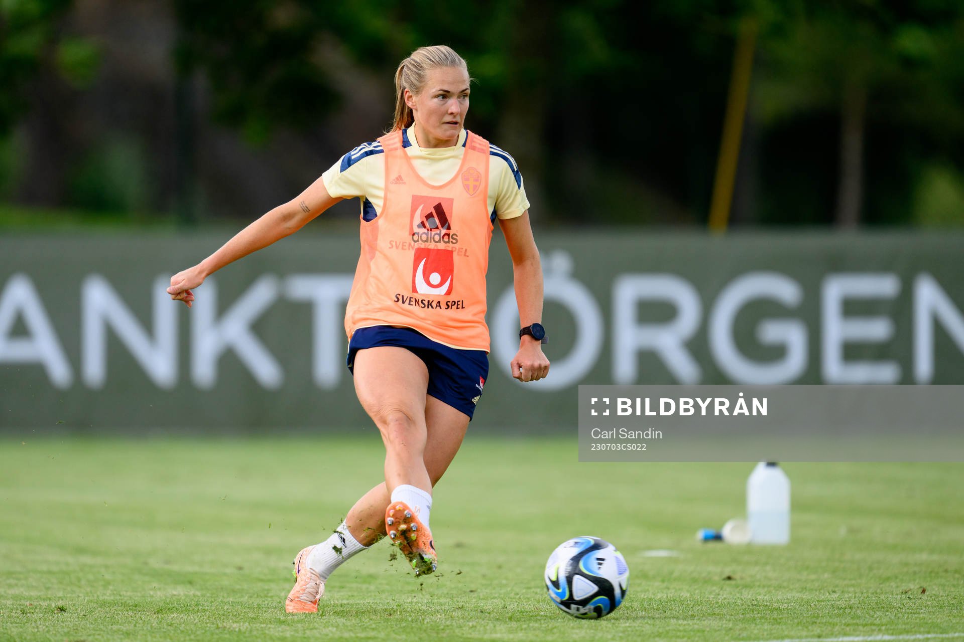 Magdalena Eriksson at a training session with the Swedish