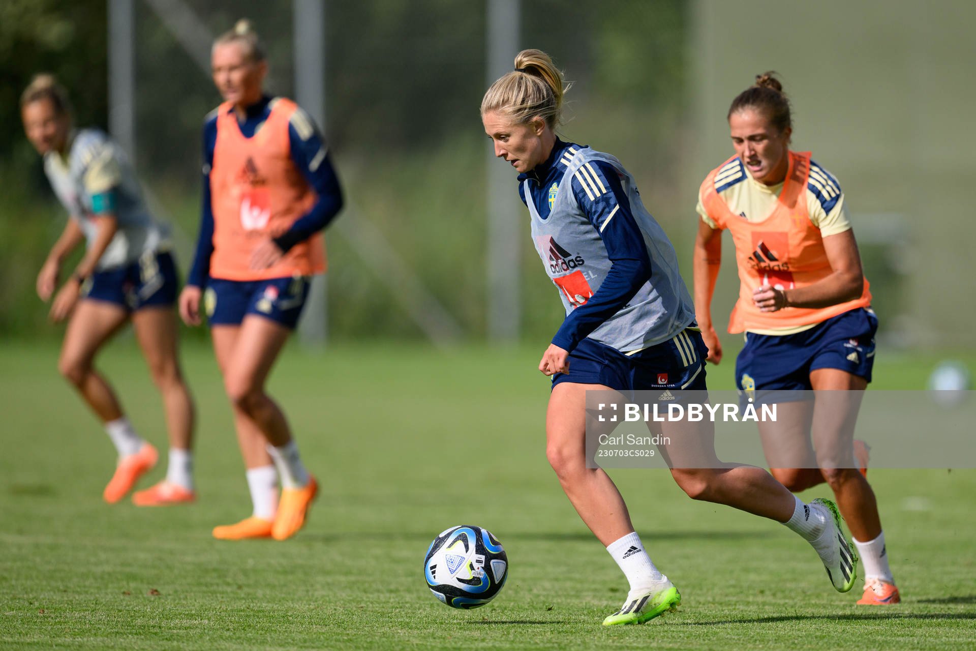 Rebecka Blomqvist  at a training session with the Swedish