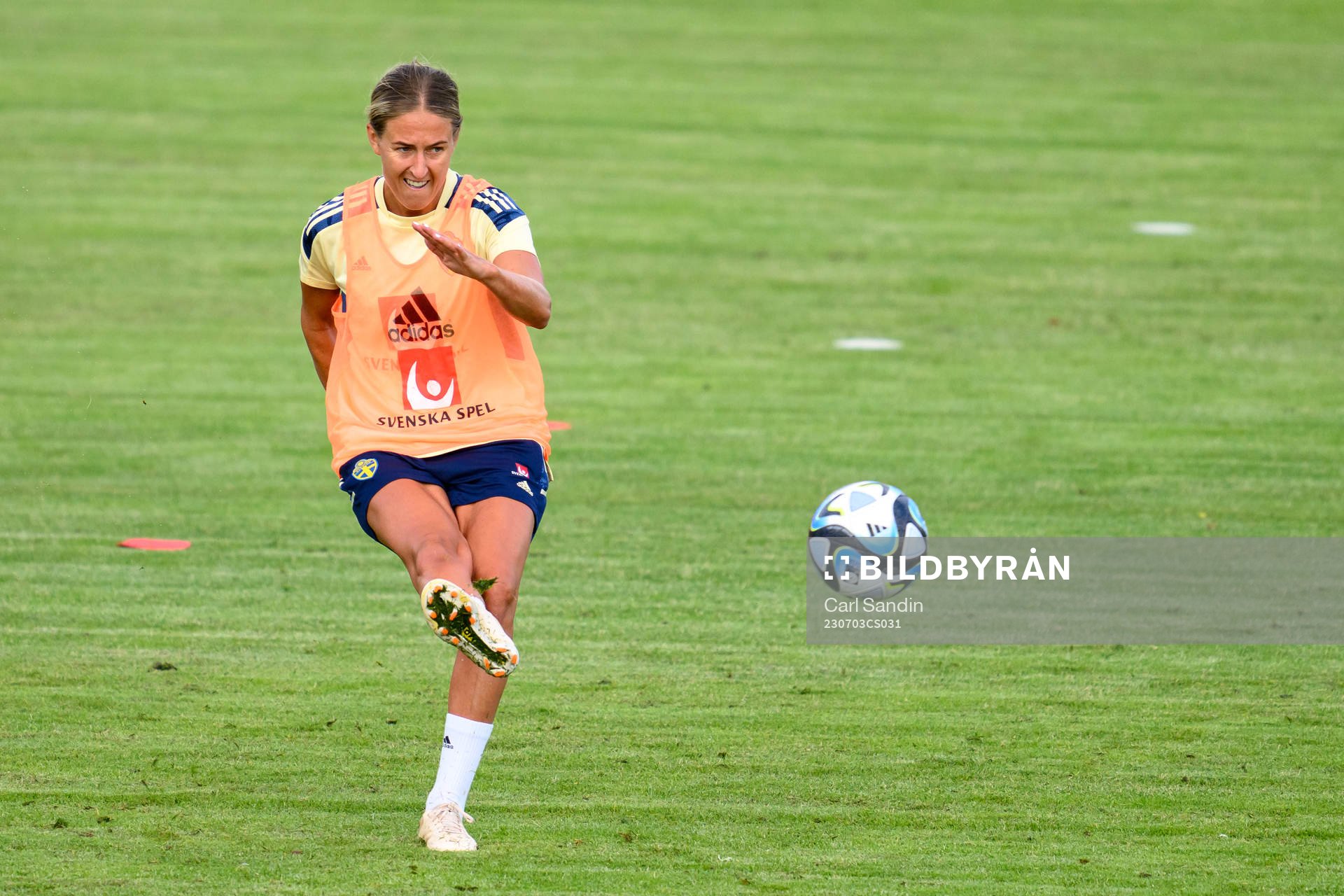 Emma Kullberg at a training session with the Swedish