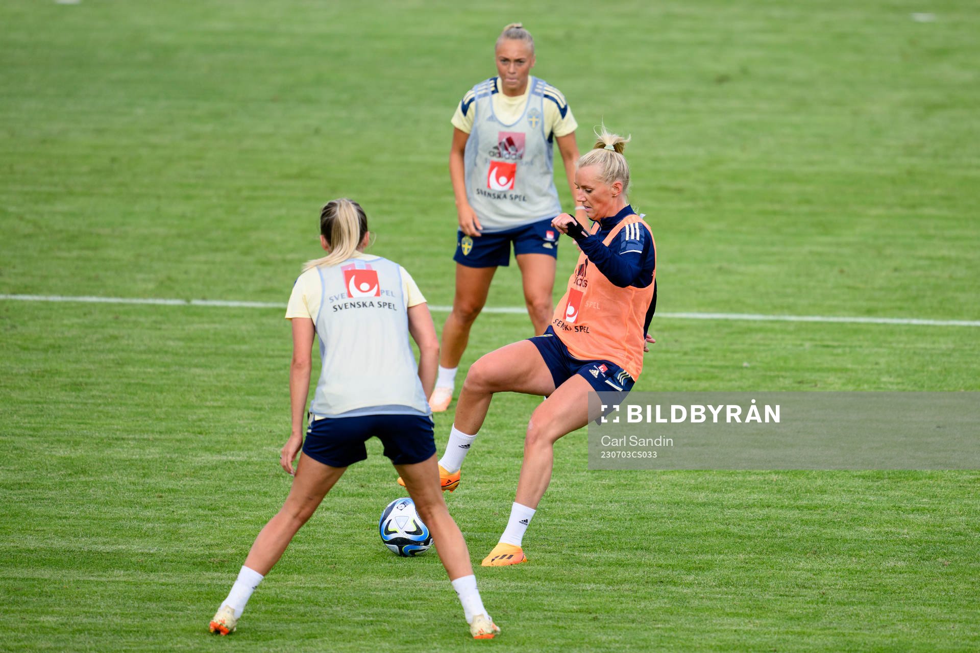 Stina Blackstenius at a training session with the Swedish