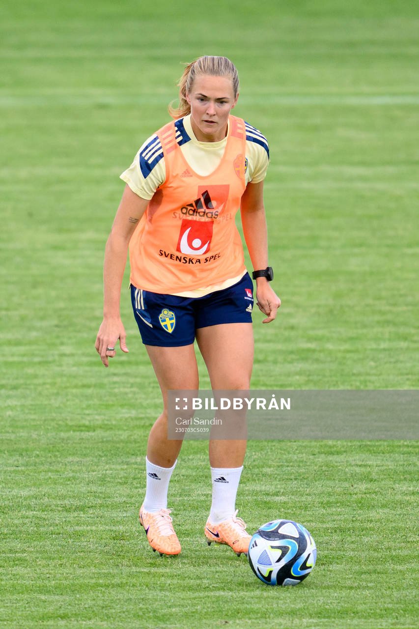 Magdalena Eriksson at a training session with the Swedish
