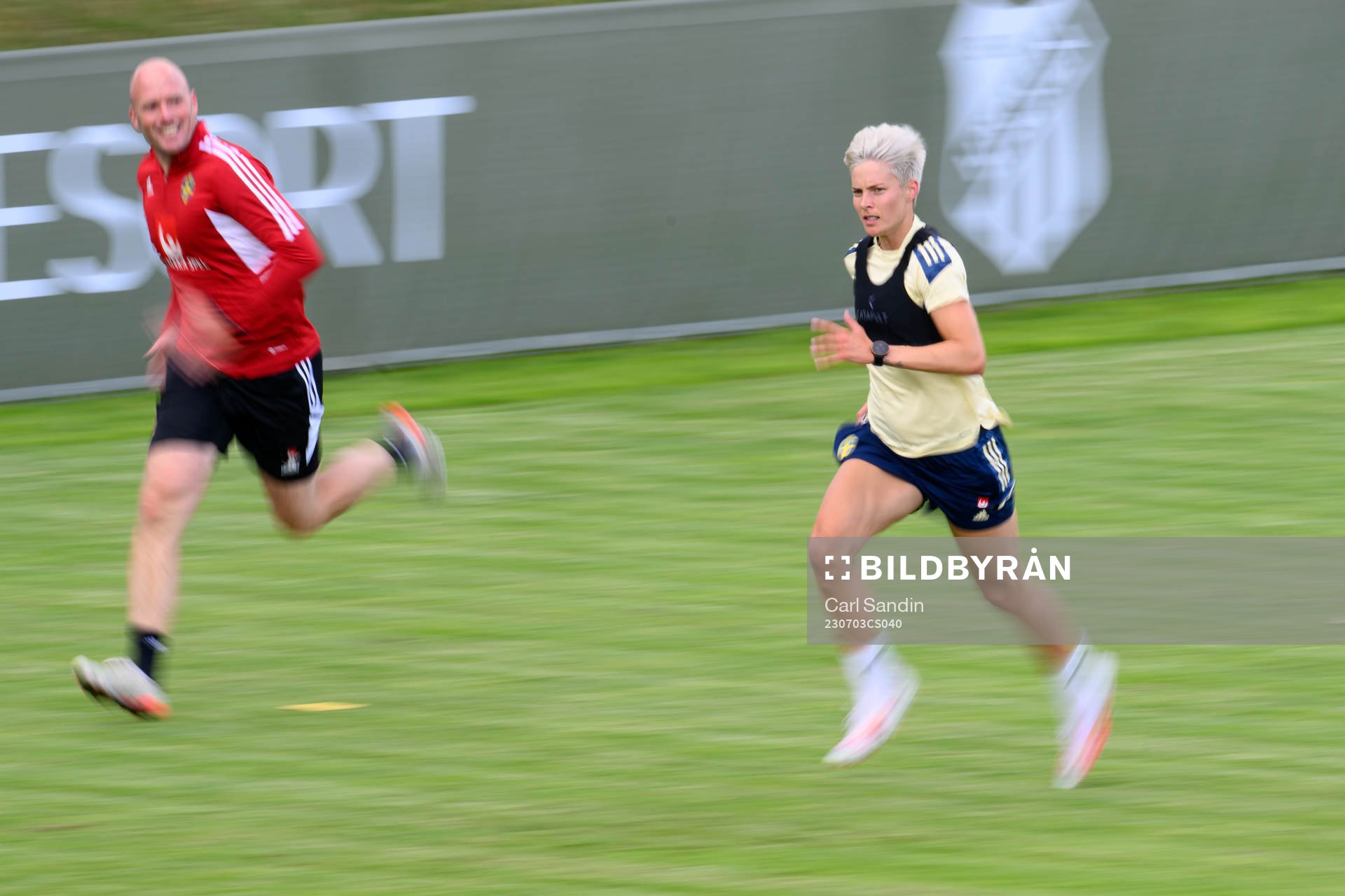 Lina Hurtig at a training session with the Swedish women's