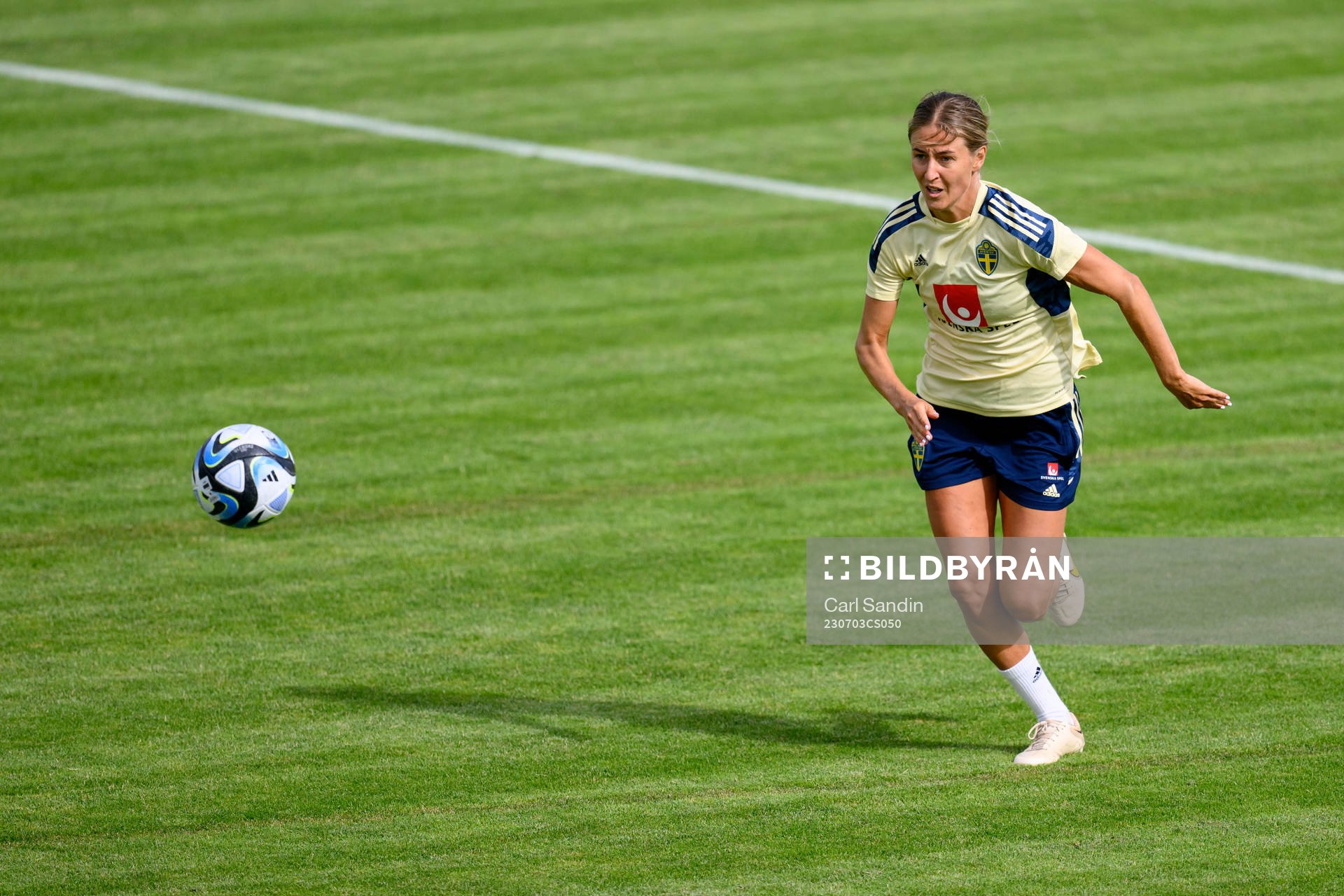 Emma Kullberg at a training session with the Swedish