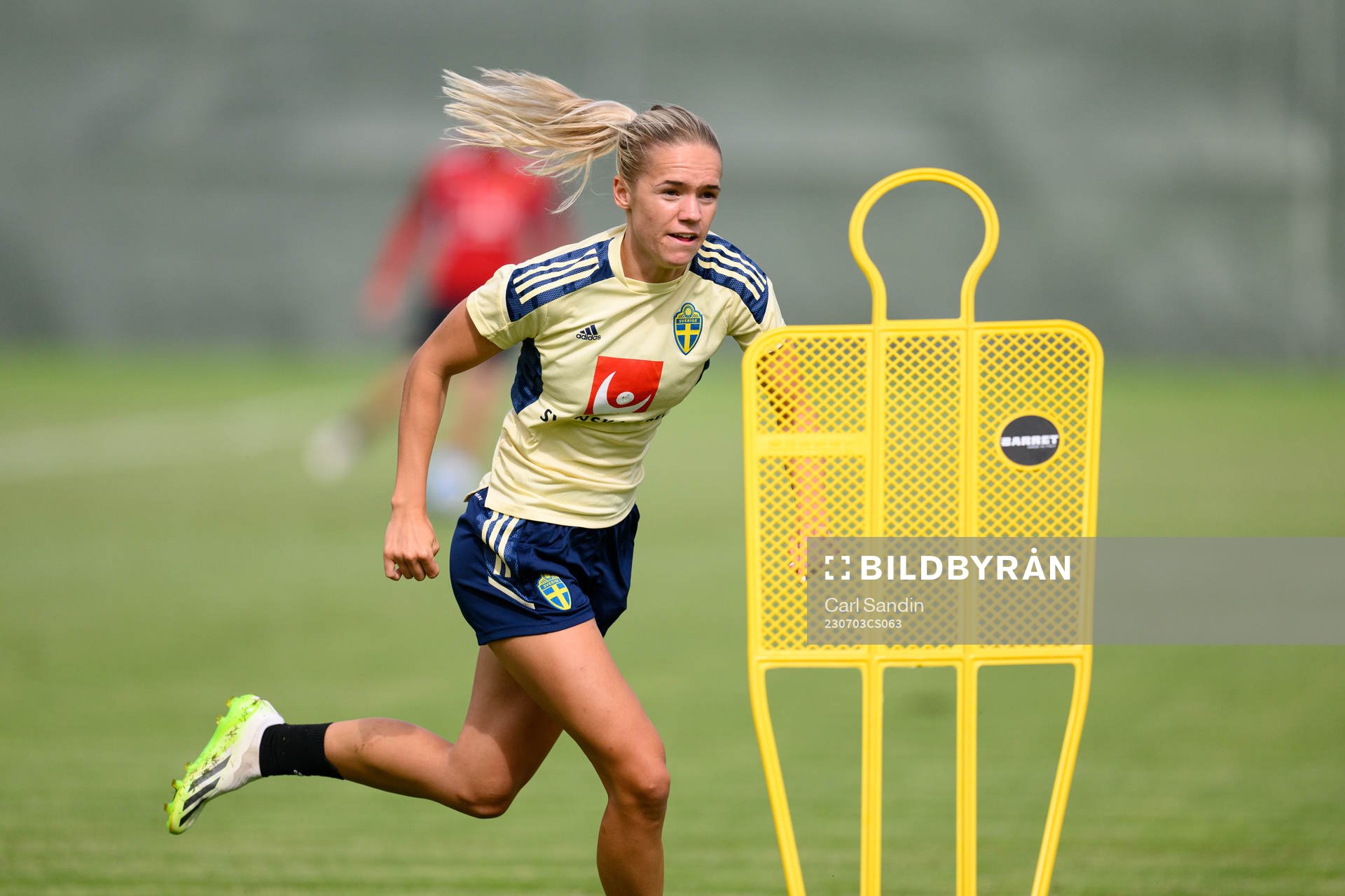 Hanna Lundkvist at a training session with the Swedish