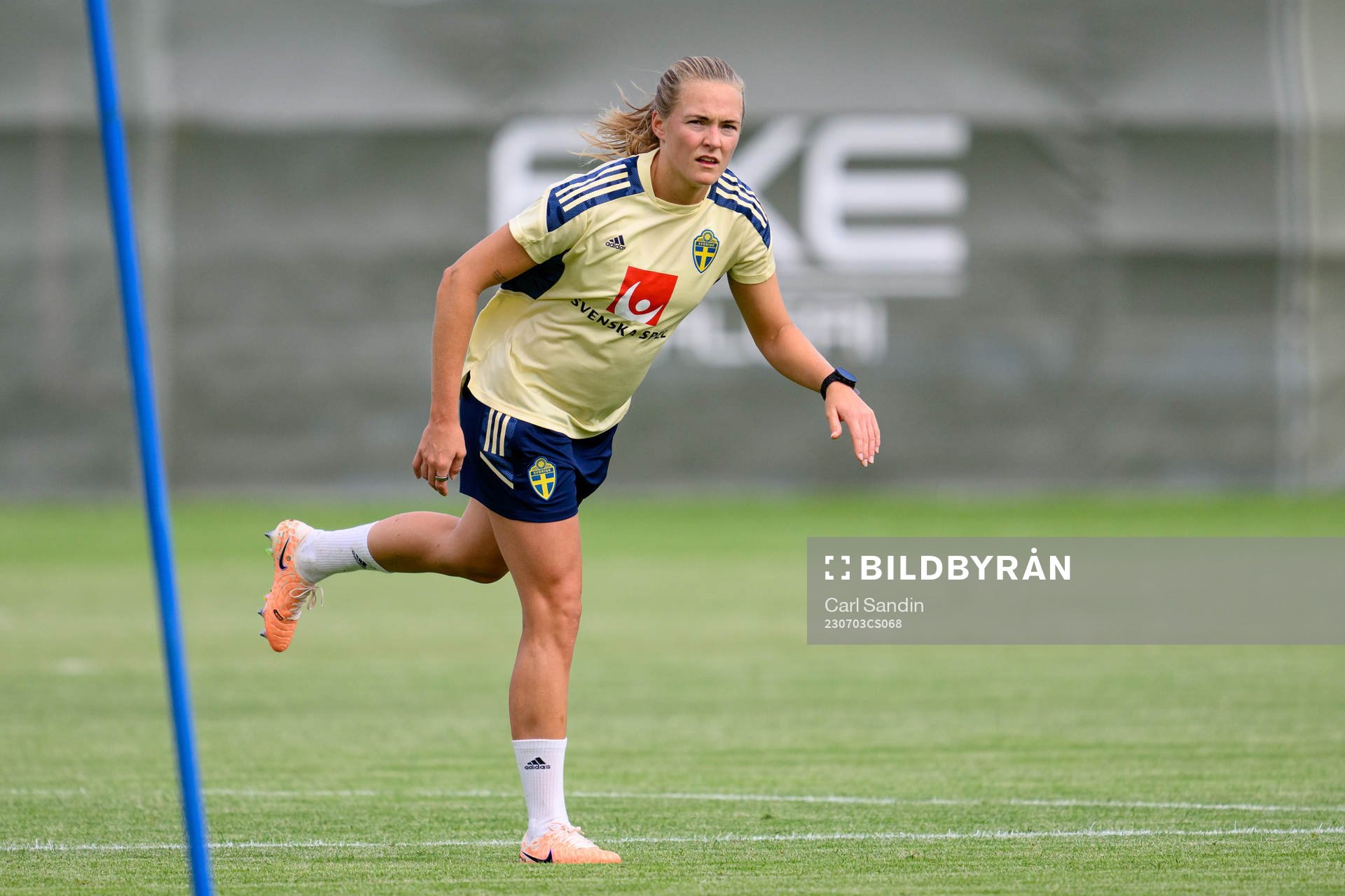 Magdalena Eriksson at a training session with the Swedish