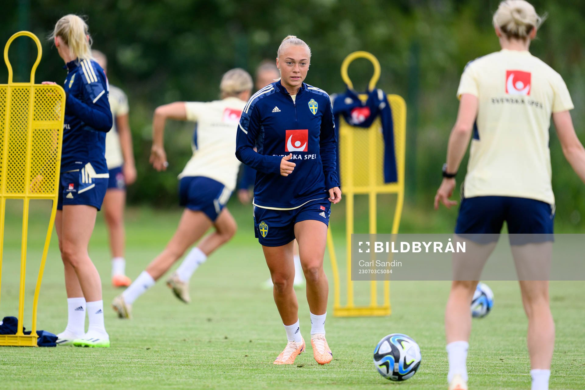 Hanna Bennison at a training session with the Swedish