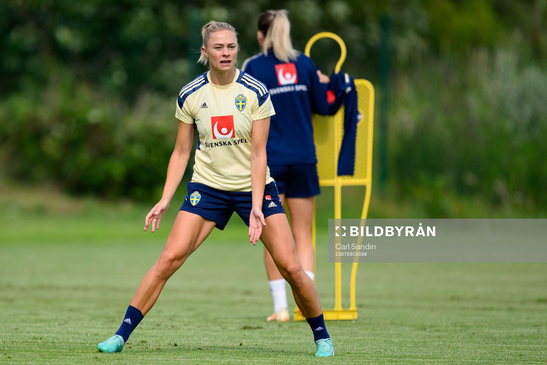 Fridolina Rolfö at a training session with the Swedish