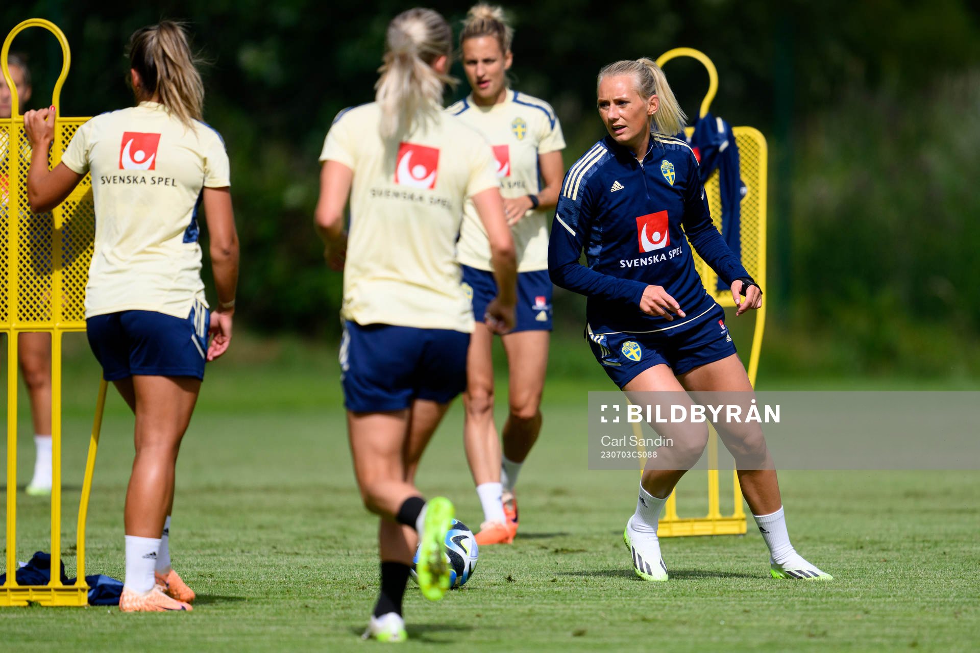 Stina Blackstenius at a training session with the Swedish