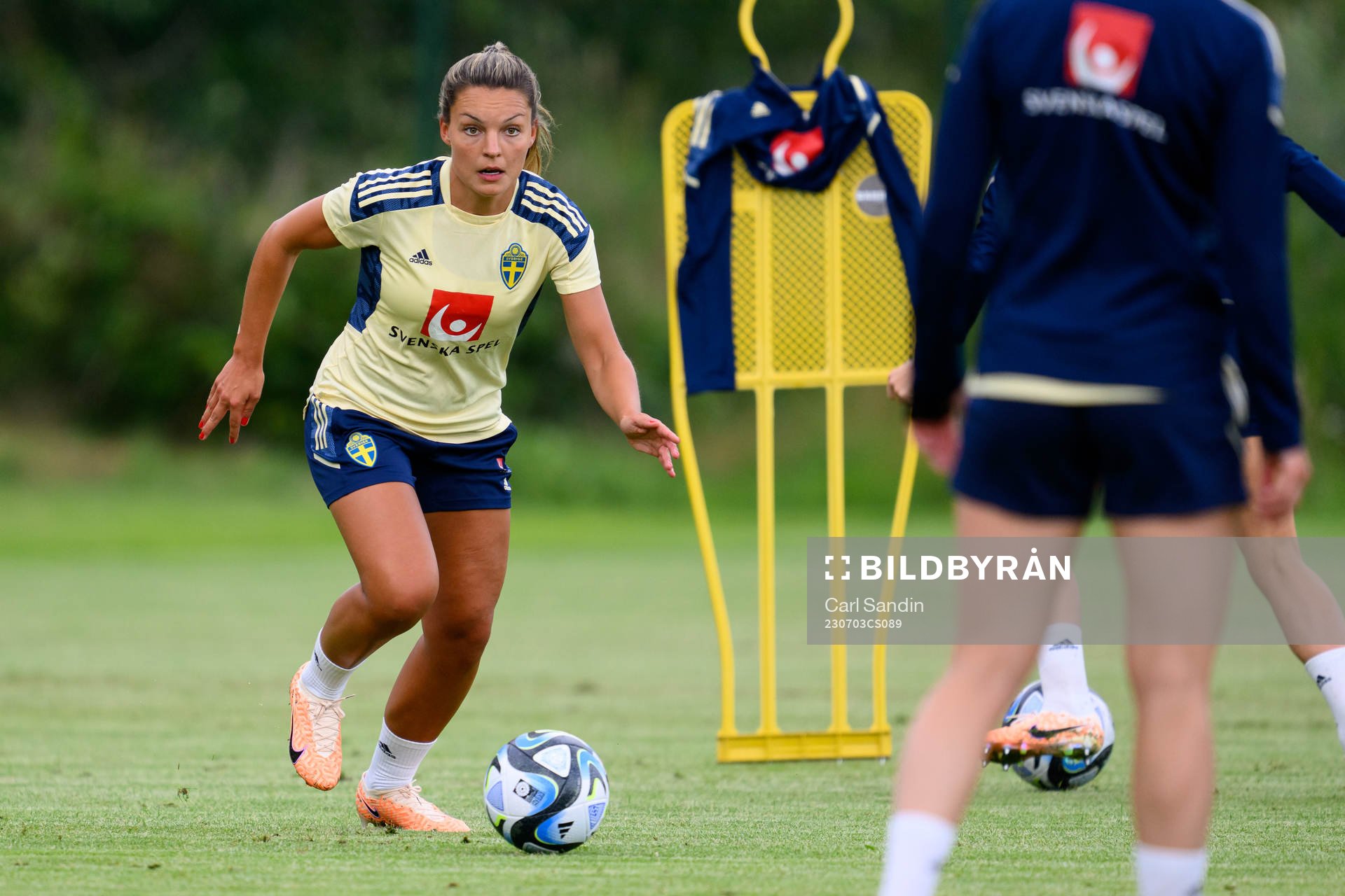 Johanna Rytting Kaneryd at a training session with the