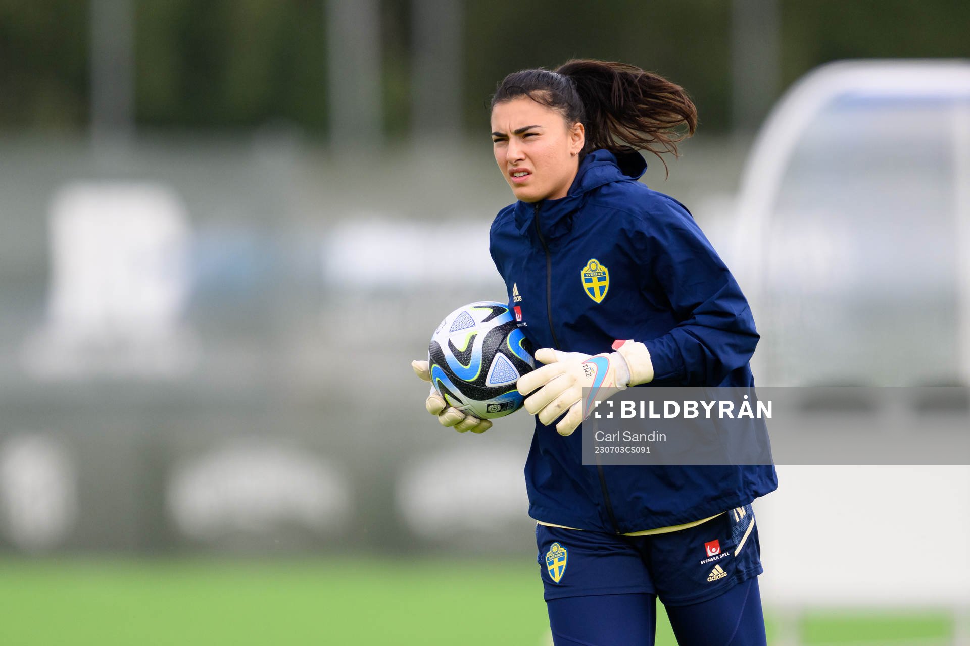 Goalkeeper Zećira Musovic at a training session with the