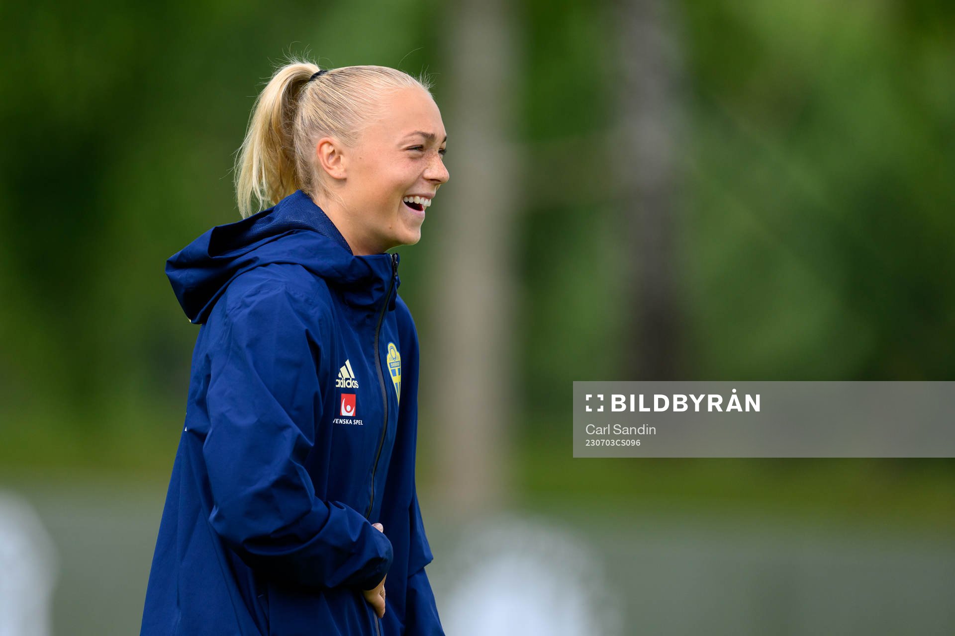 Hanna Bennison at a training session with the Swedish