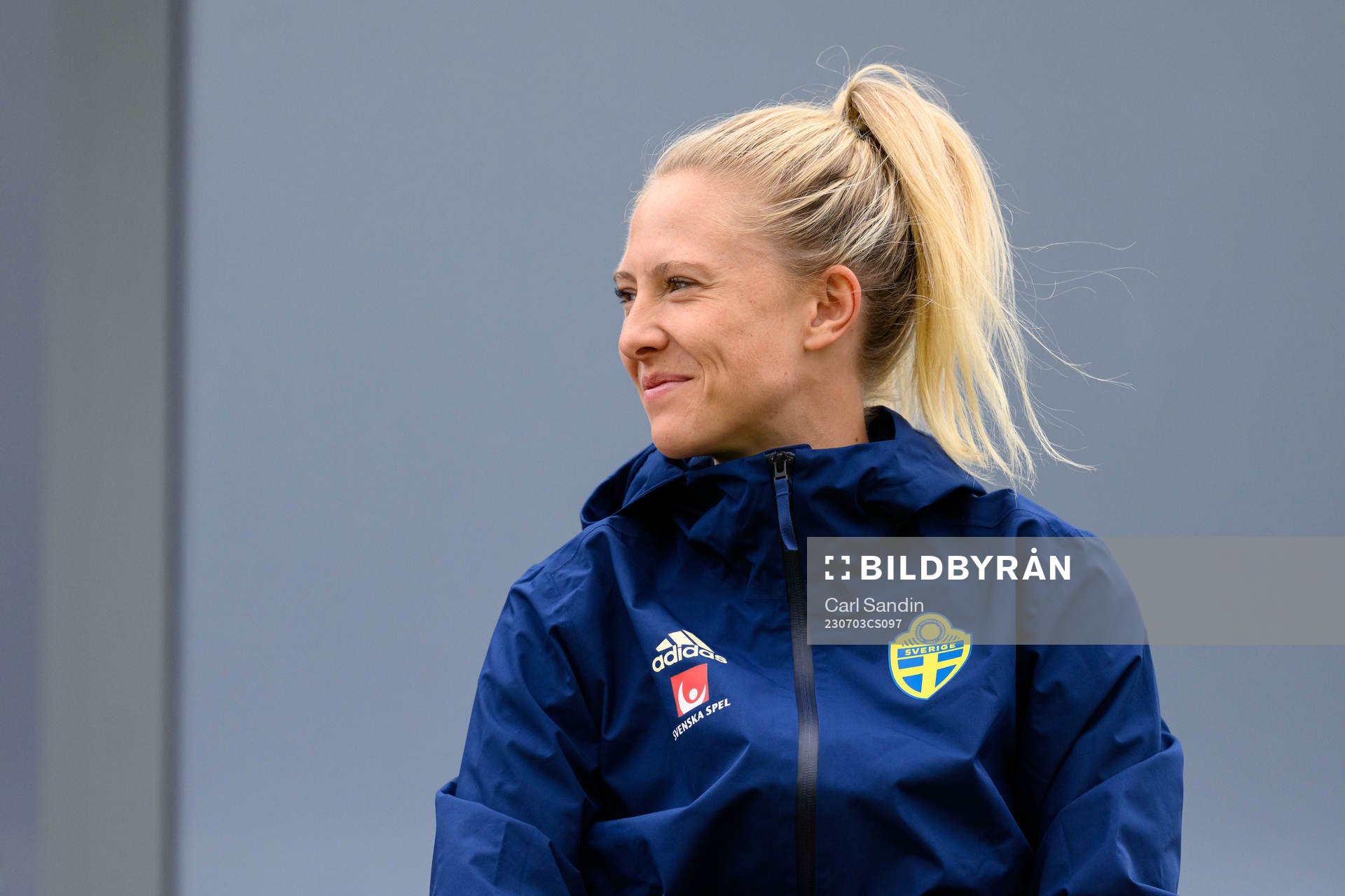 Rebecka Blomqvist at a training session with the Swedish