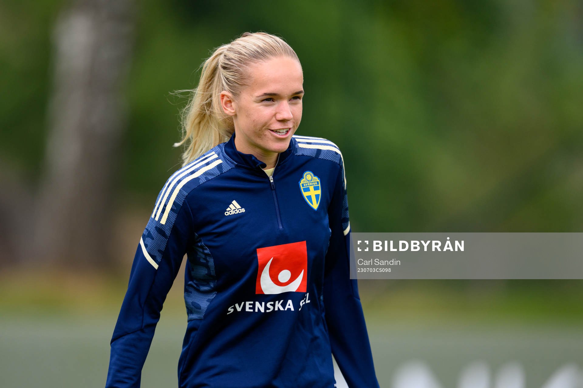 Hanna Lundkvist at a training session with the Swedish