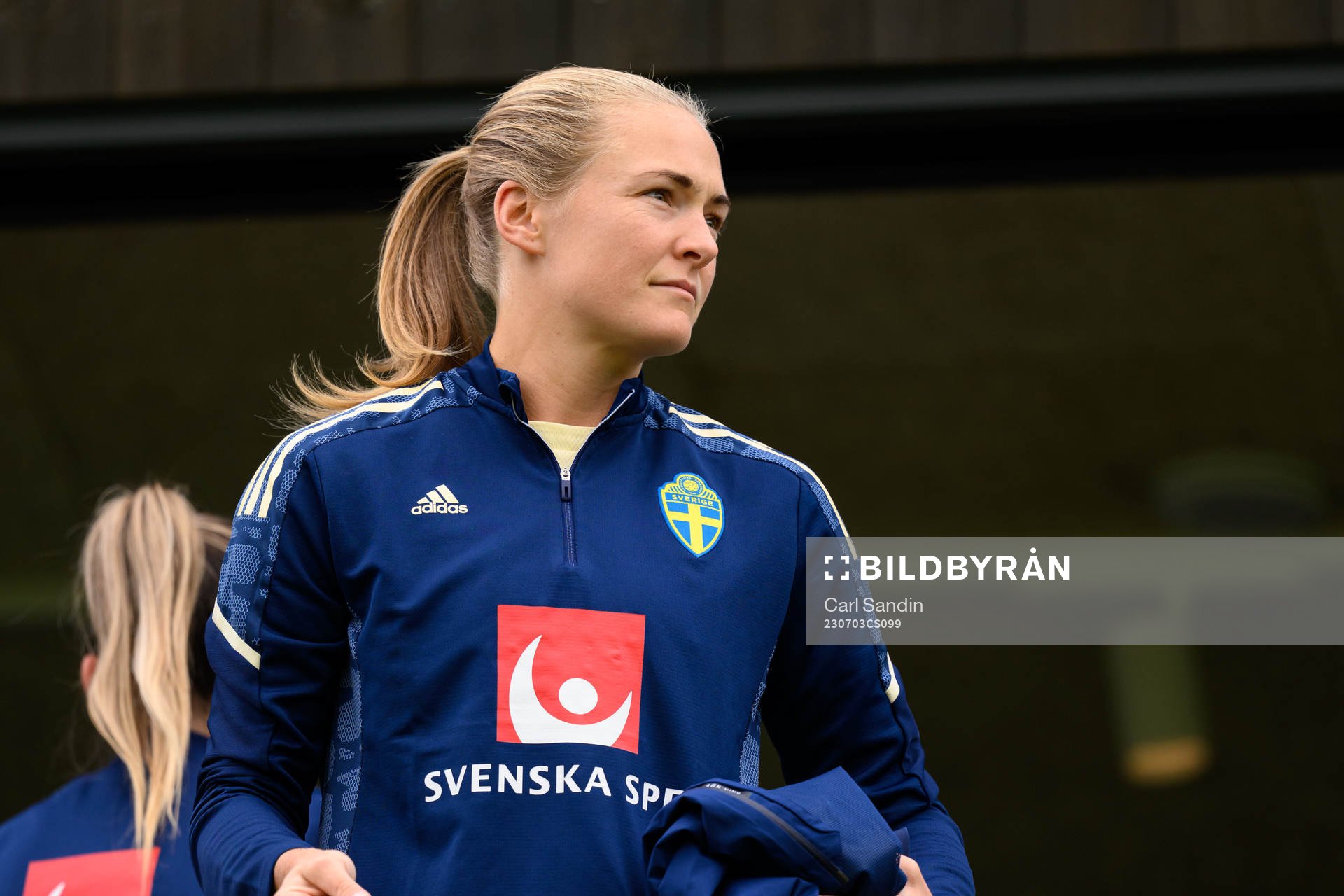Magdalena Eriksson at a training session with the Swedish