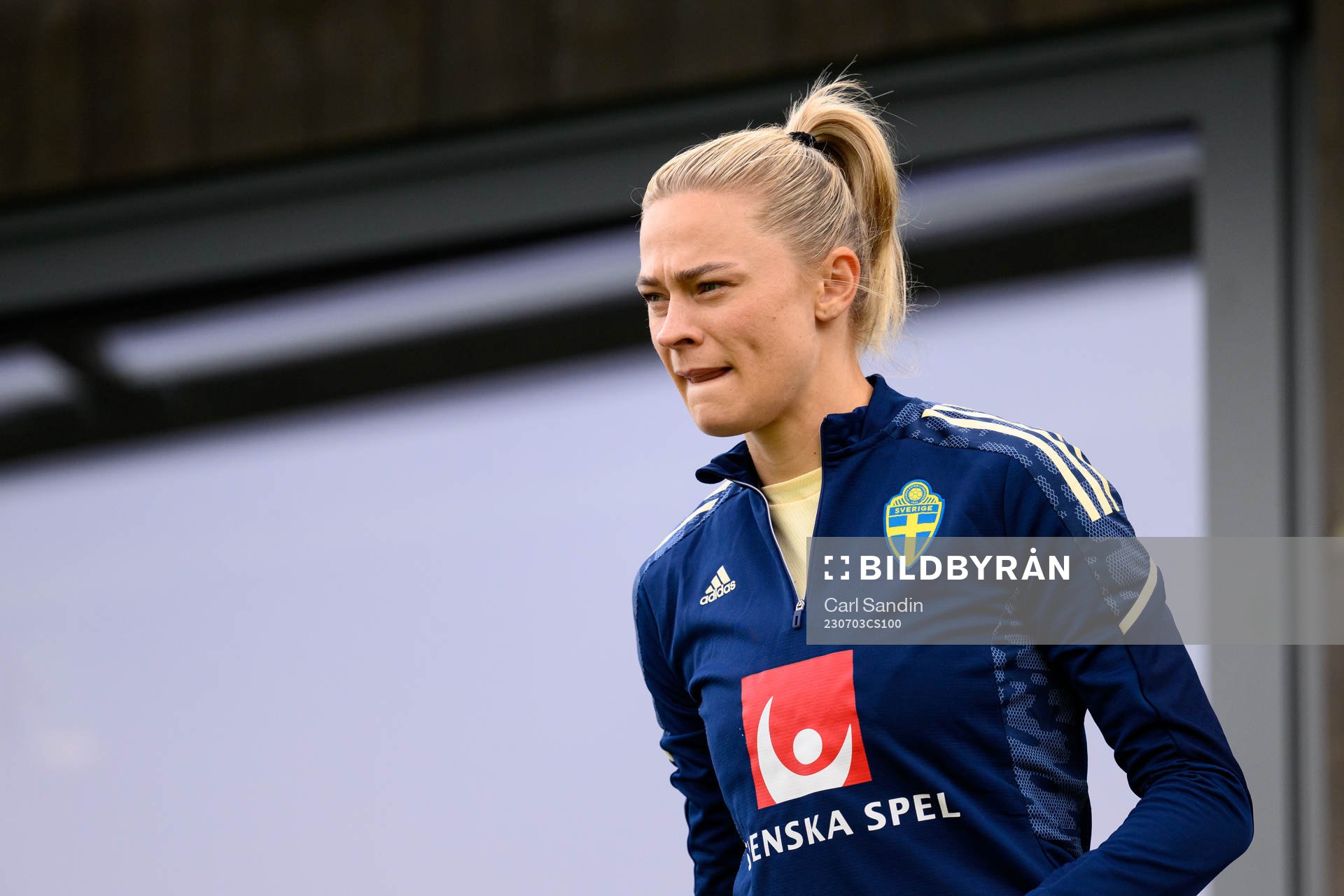 Fridolina Rolfö at a training session with the Swedish