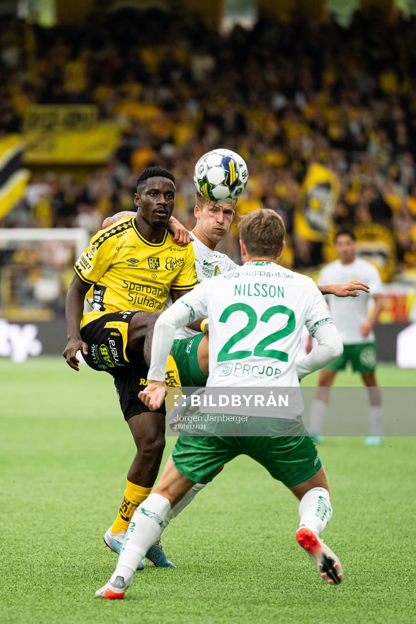 Elfsborgs Michael Baidoo och Hammarbys Fredrik Hammar