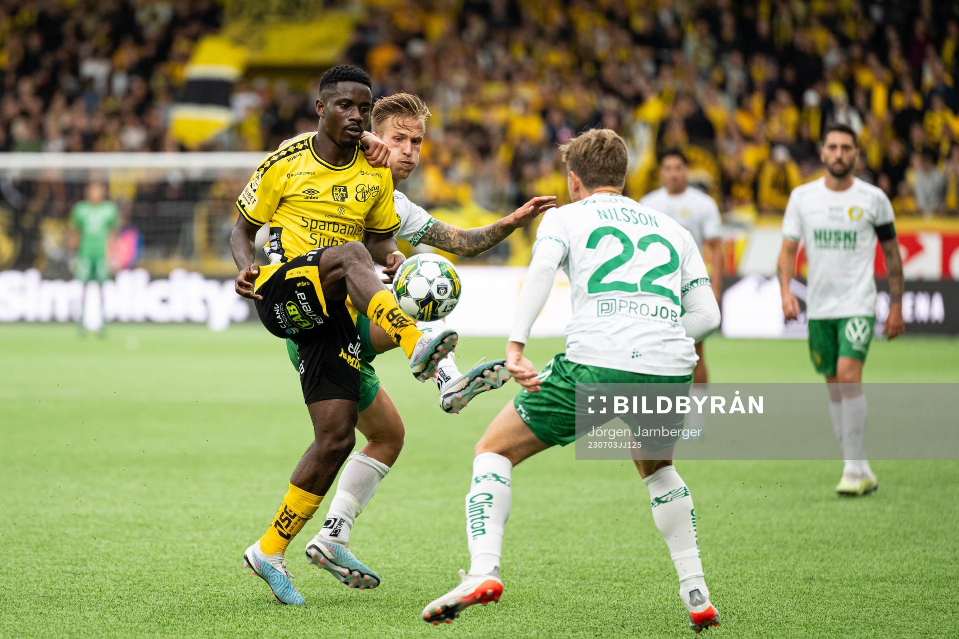 Elfsborgs Michael Baidoo och Hammarbys Fredrik Hammar